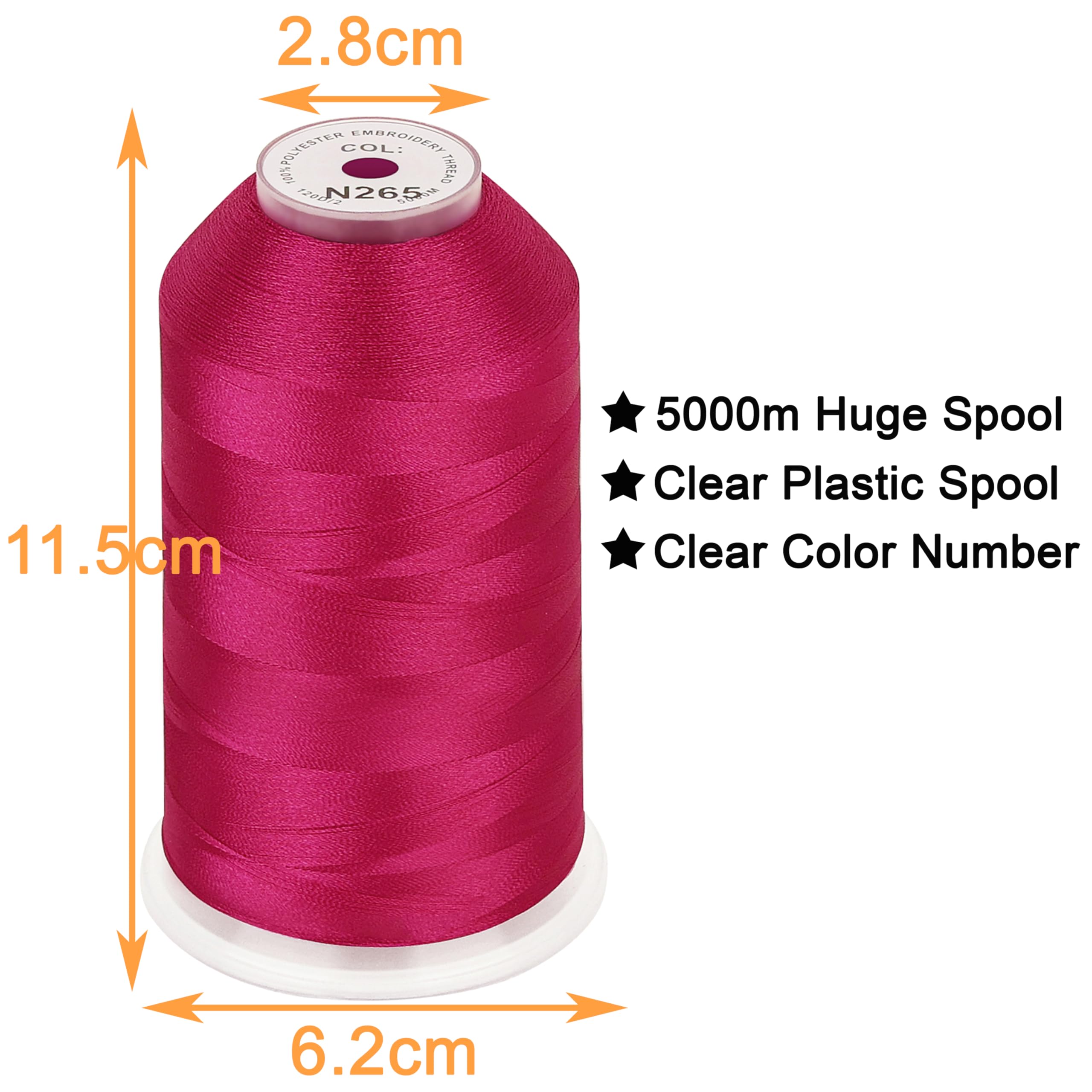 Amazon.com: New brothread - Single Huge Spool 5000M Each Polyester