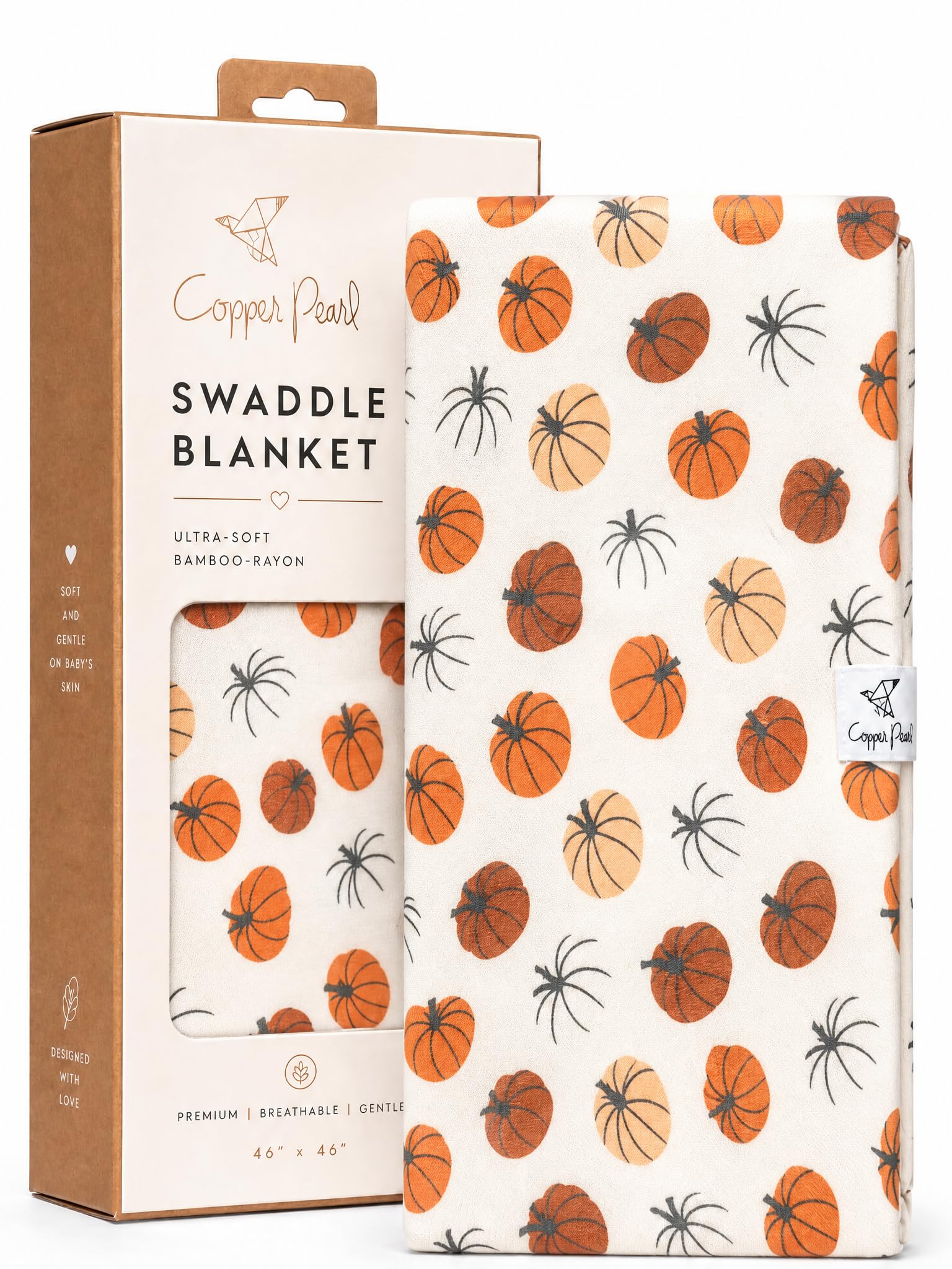 Copper Pearl Swaddle Blankets for Newborns | Soft Stretchy Receiving Blankets for Boys and Girls | Large 46 x 46 Inch Baby Blankets | Lightweight and Breathable Swaddles | Karver