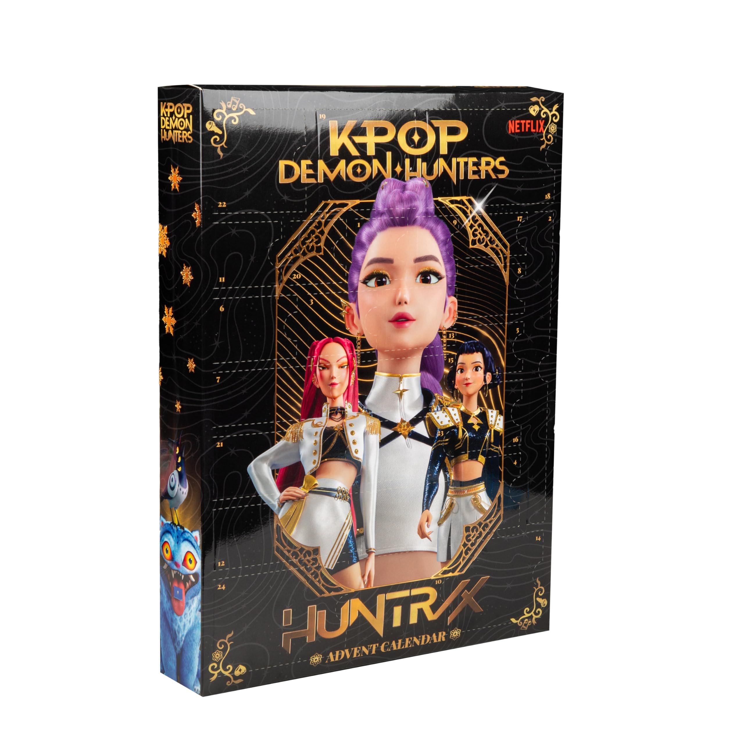 Cinereplicas KPop Demon Hunters - Calendario dell'Avvento dorato 2026, 24 regali inclusi, cancelleria e piccoli accessori, licenza ufficiale