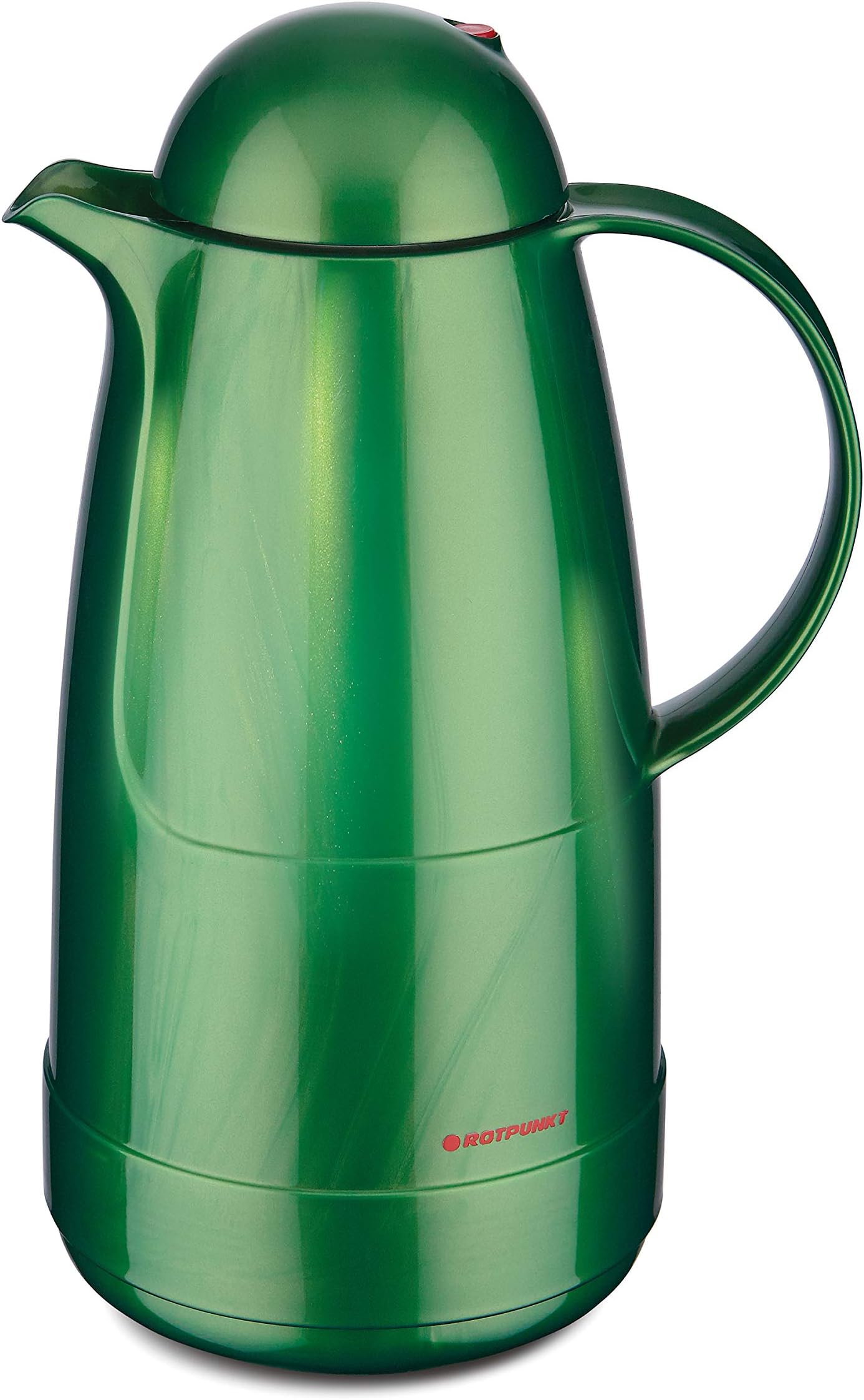 ROTPUNKTInsulating Jug 215, 1.5 Litre, Double-Walled Vacuum Insulation, Dual Function Screw Top, BPA Free, Healthy Drinking, Made in Germany, Warm + Cold, Glass Insert Shiny Jade