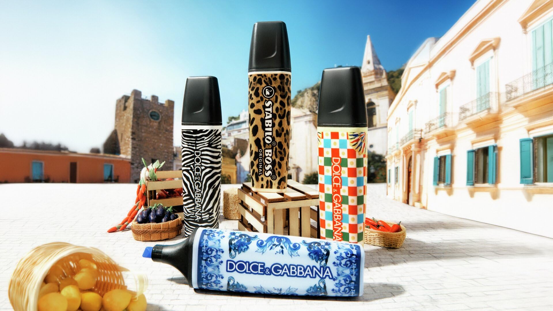STABILO BOSS ORIGINAL x DOLCE&GABBANA - Cofanetto Premium con 4 evidenziatori - Edizione Limitata