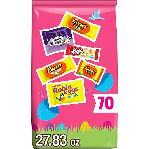 Hershey Assorted Flavored, Easter Candy Bag, 27.83 oz (70 Pieces)