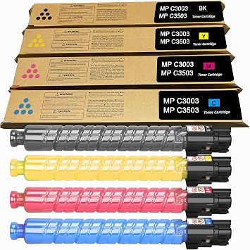 MP C3503 C3003 Toner Cartridge Compatible Ricoh MP C3503 C3003 841813 841814 841815 841816 Toner Cartridge Replacement for Ricoh Aficio/Lanier/Savin MP C3003 MP C3503 MP C3004 MP C3504 Printer4-Pack