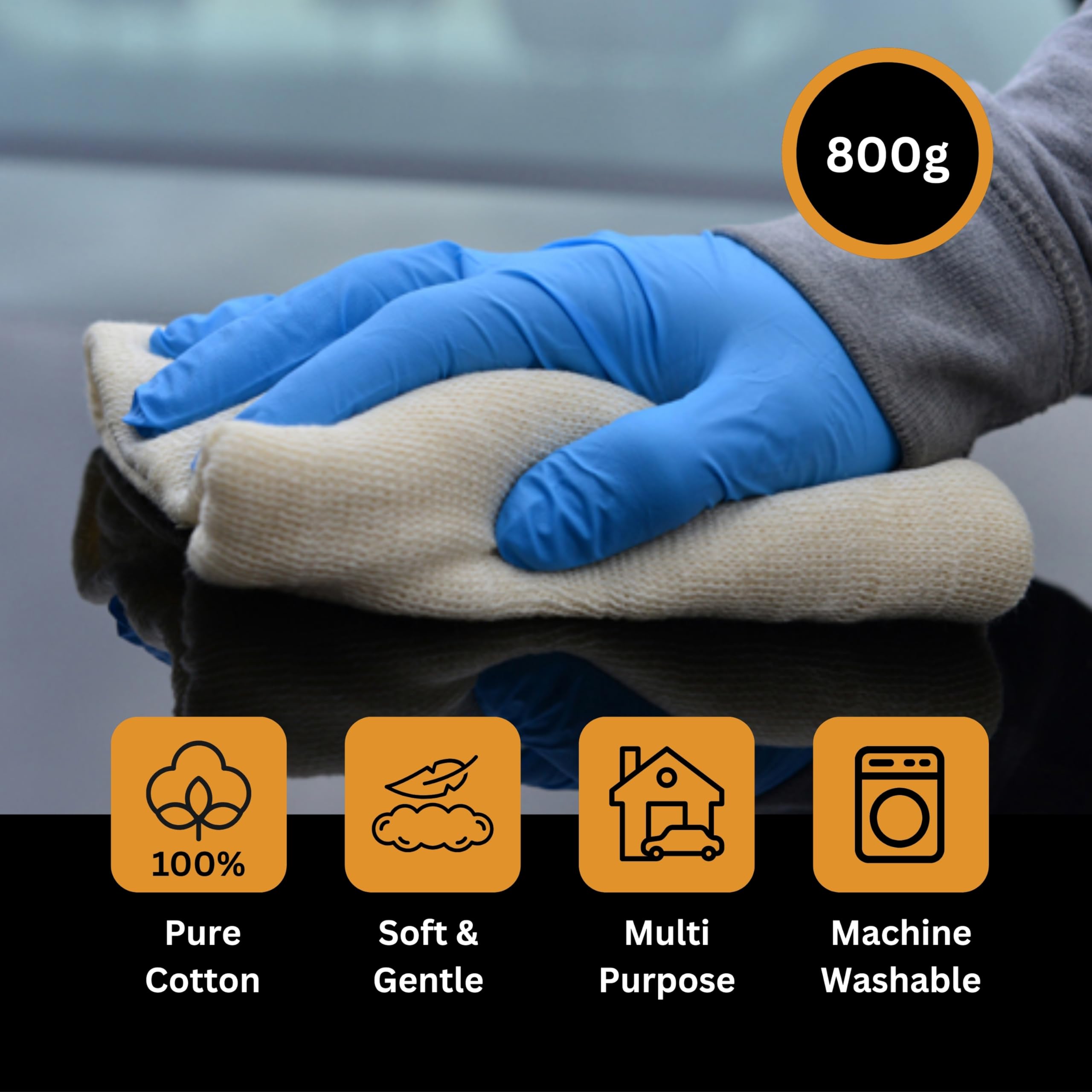 Tek Automotive Rotolo di tessuto Stockinette da 800 g, 100% puro cotone, rotolo di panno di montone da 17 m, ultra morbido, senza pelucchi per cerare legno, lucidatura e dettagli, straccio