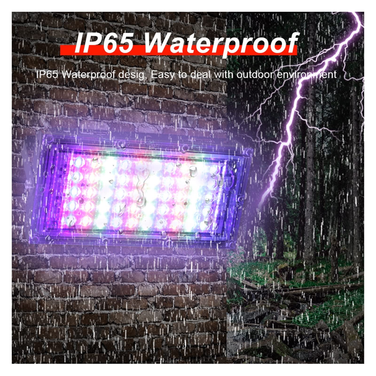 Światło powodziowe LED RGB LED Reflektor na zewnątrz 5 0W 100W 300W IP65 Wodoodporne oświetlenie lampy ulicznej z 24 -keake zdalne sterowanie Na zewnątrz wodoodporny(300W)