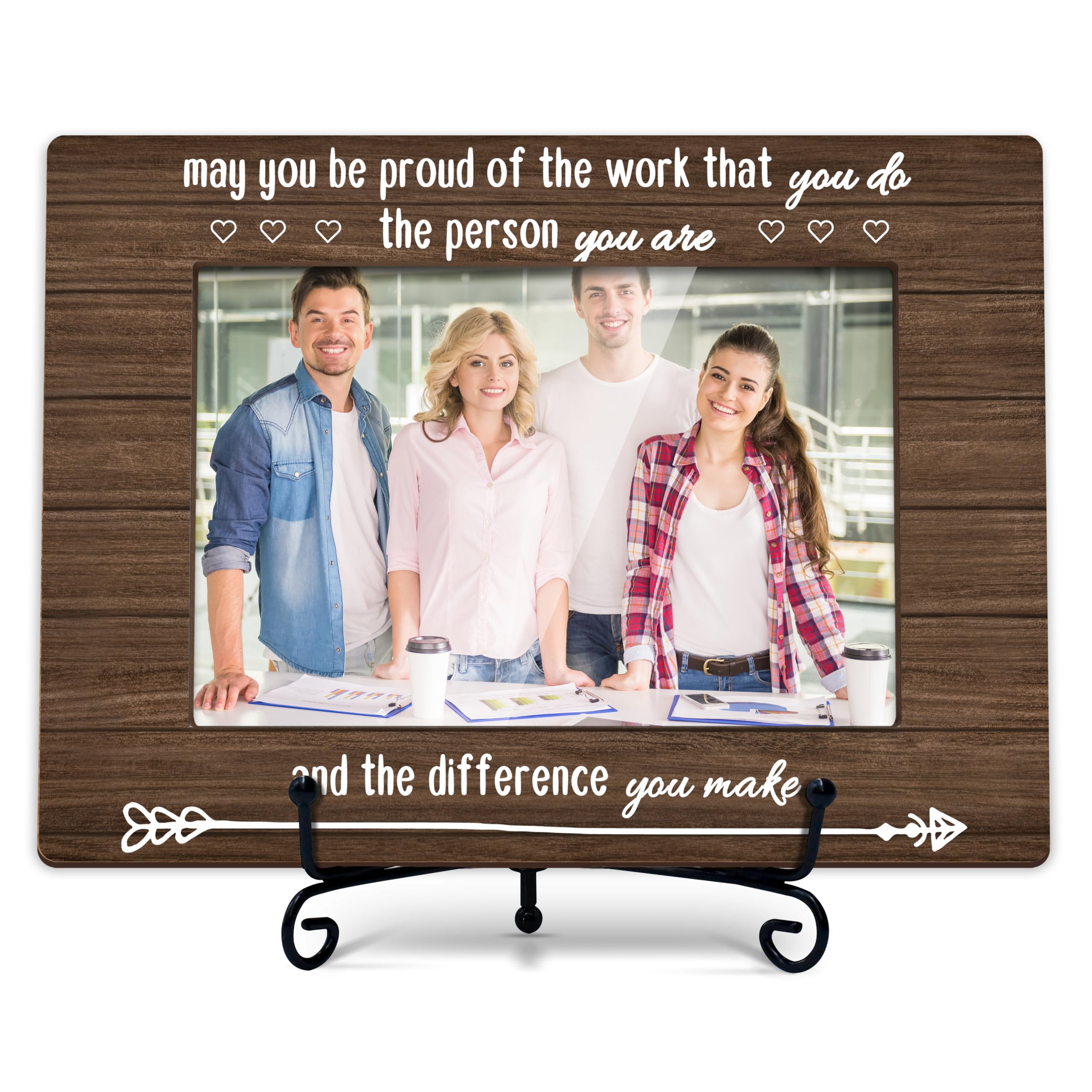 TIOFUNO Teacher Gifts Picture Frame 4x6, Thank You Appreciation Gifts for Employee Boss Mentor Coworkers, May You Be Proud Of The Work That You Do -