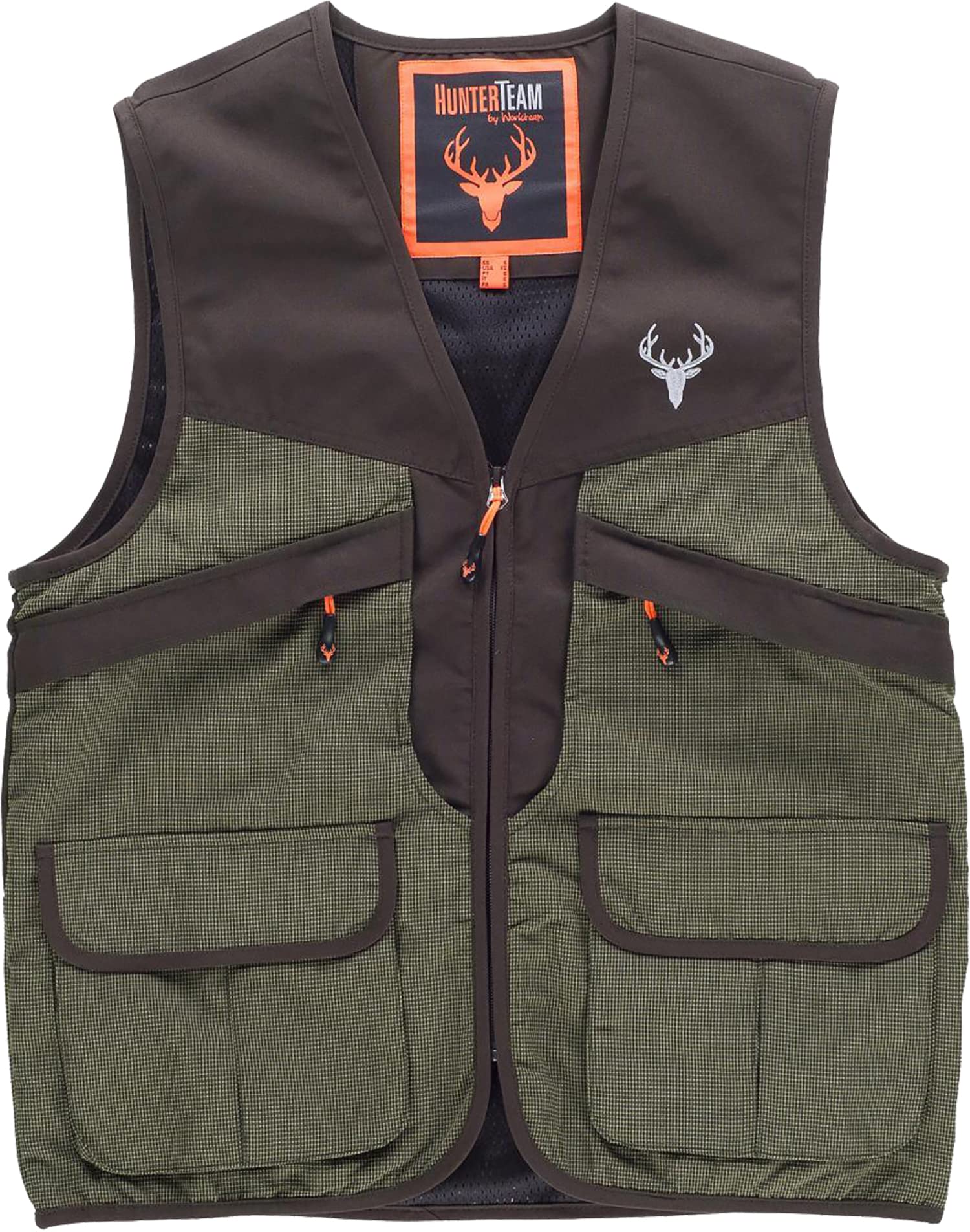 Work Team Chaleco multibolsillos, combinado. HOMBRE Verde Caza/Marron XXL