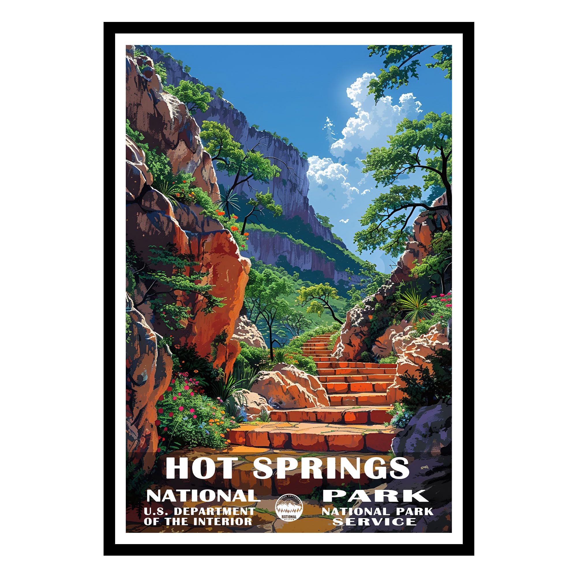Hot Springs National Park Poster, Hot Springs National Park Wall Art, National Park Posters, National Park Wall Art, Travel Poster, National Park