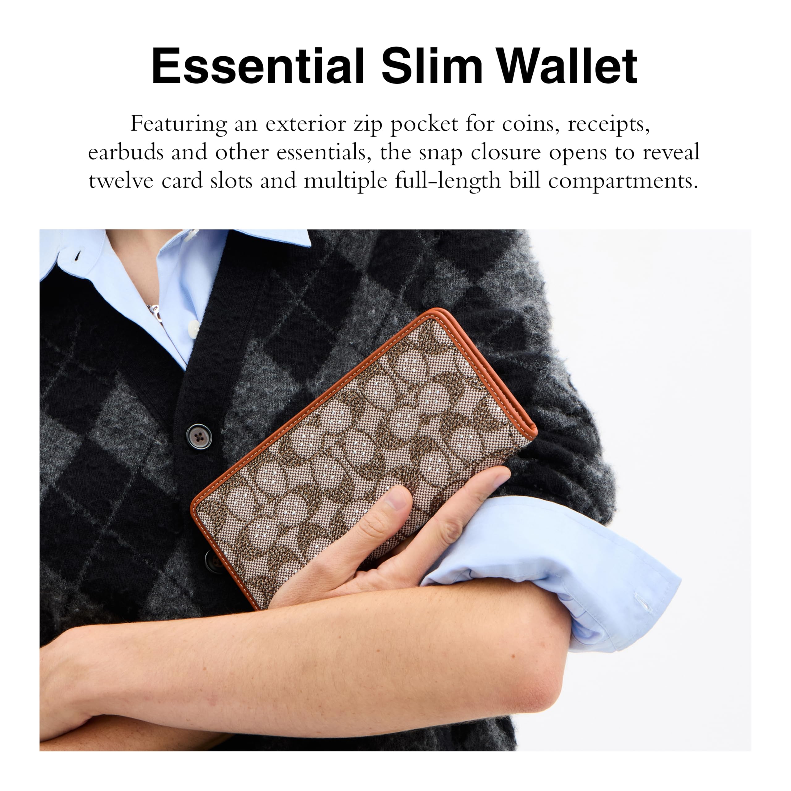 COACH Crystal Signature Jacquard Essential Slim Wallet product thumbnail 3