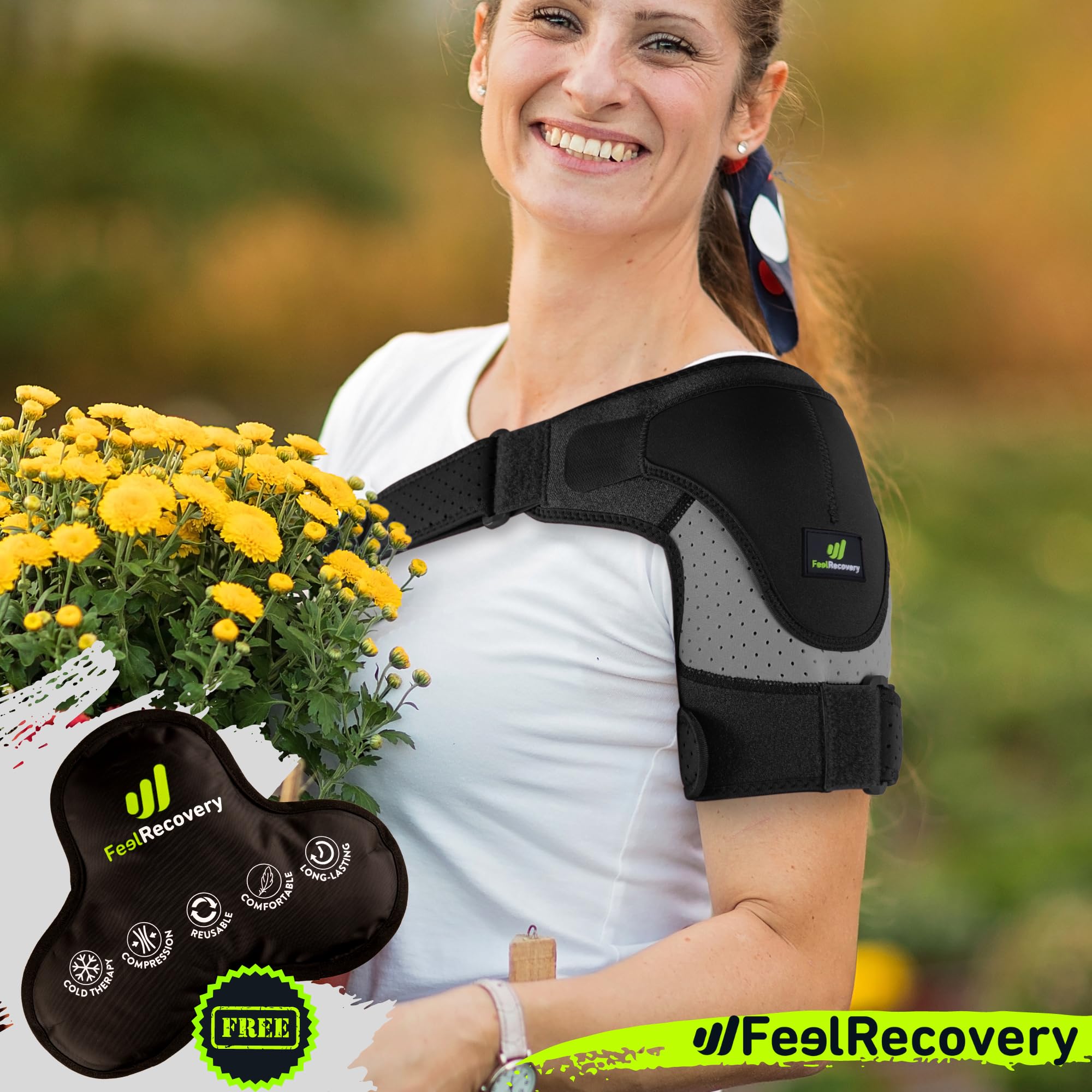 Épaulière de Maintien Sport Poche de Glace Chaud/Froid - Attelle Épaule Coiffe Rotateurs Homme/Femme - Orthèse d'Épaule Tendinite, Arthrose, Luxation - Manchon Compression Néoprène Bras Gauche/Droit