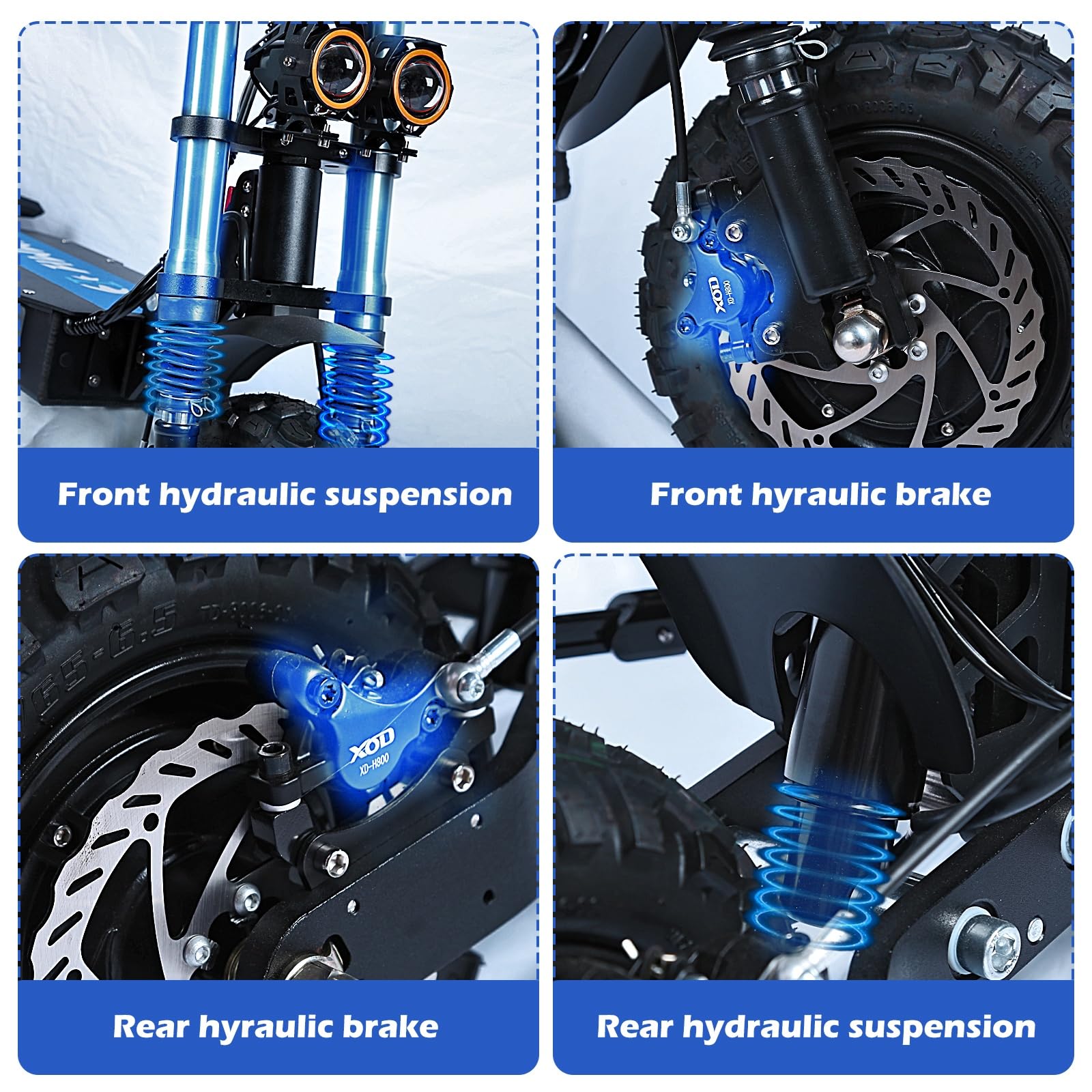 HWWH Patinete Electrico Todoterreno Adultos Scooter Eléctrico Plegable Doble Motor Arranque NFC, Acelerador Rotatorio 11 Pulgadas Neumáticos Todoterreno 60V/40AH Batería de Litio 120 km Duración