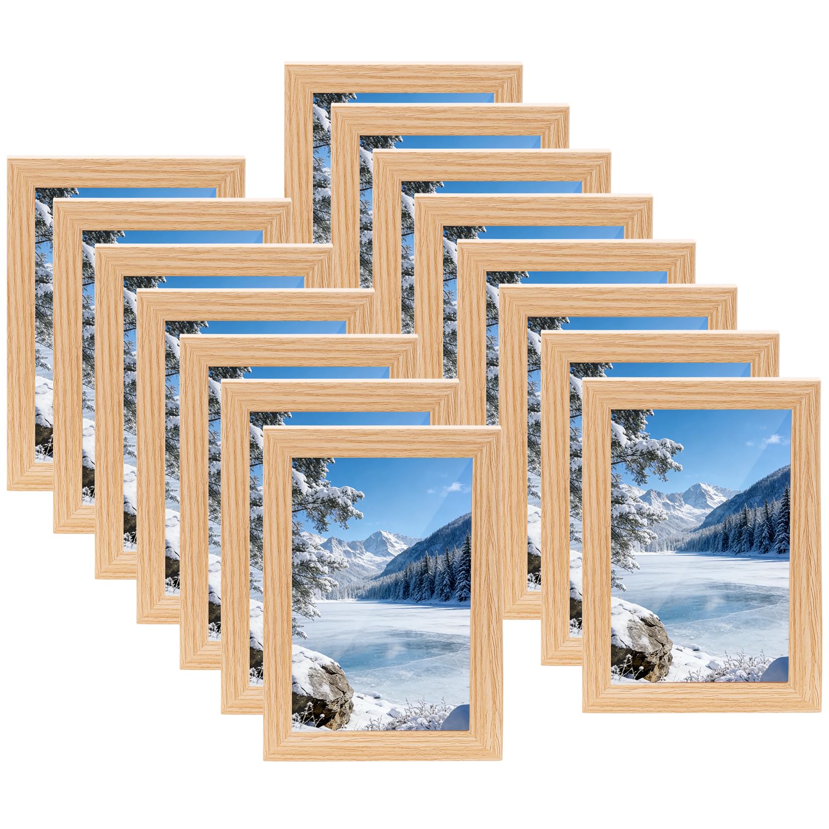 Cadre photo 10x15cm pour salon et chambre | Galerie murale vintage en bois de 15 pièces