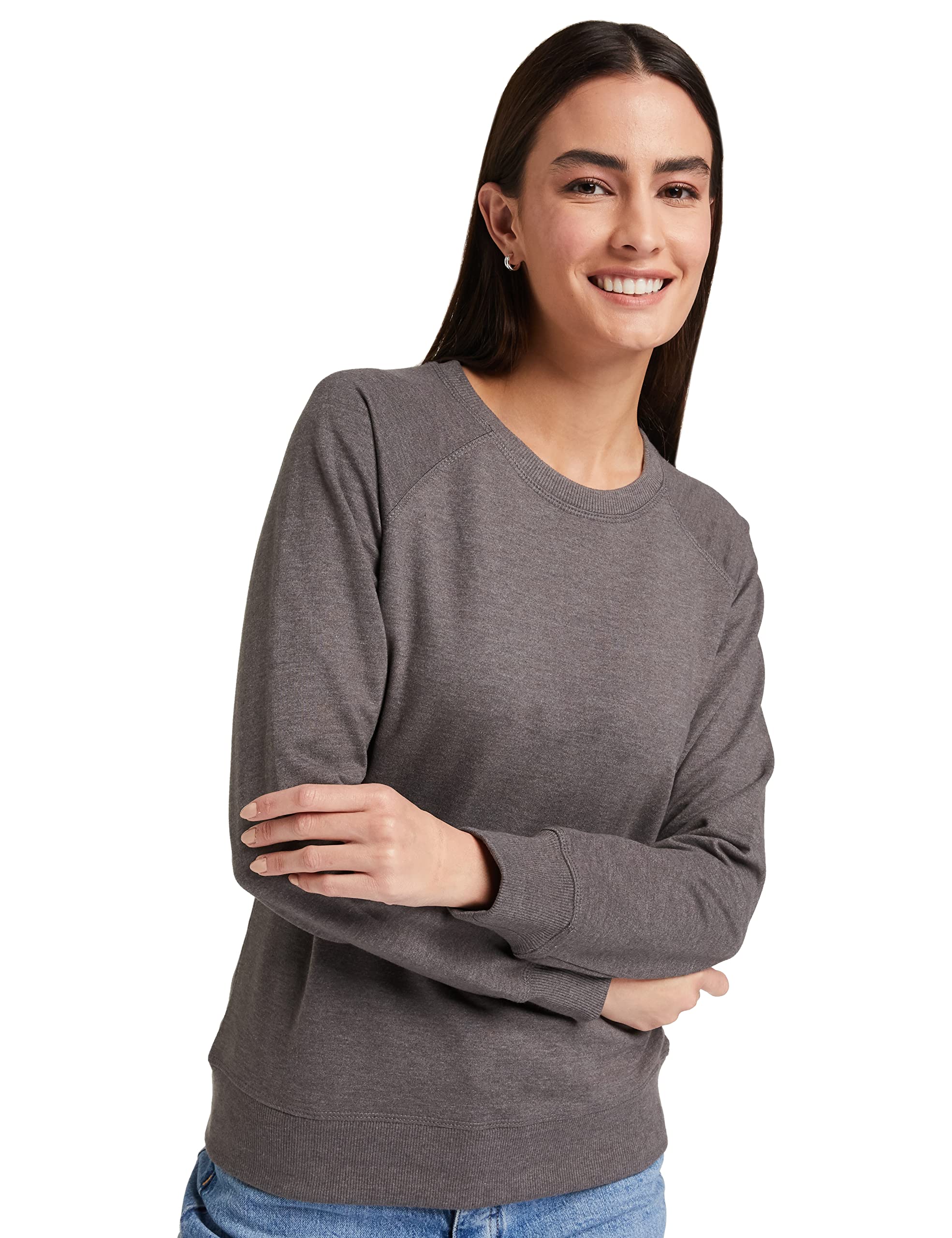 Amazon Brand - Symbol Cotton Blend Women Crew Neck Sweatshirt