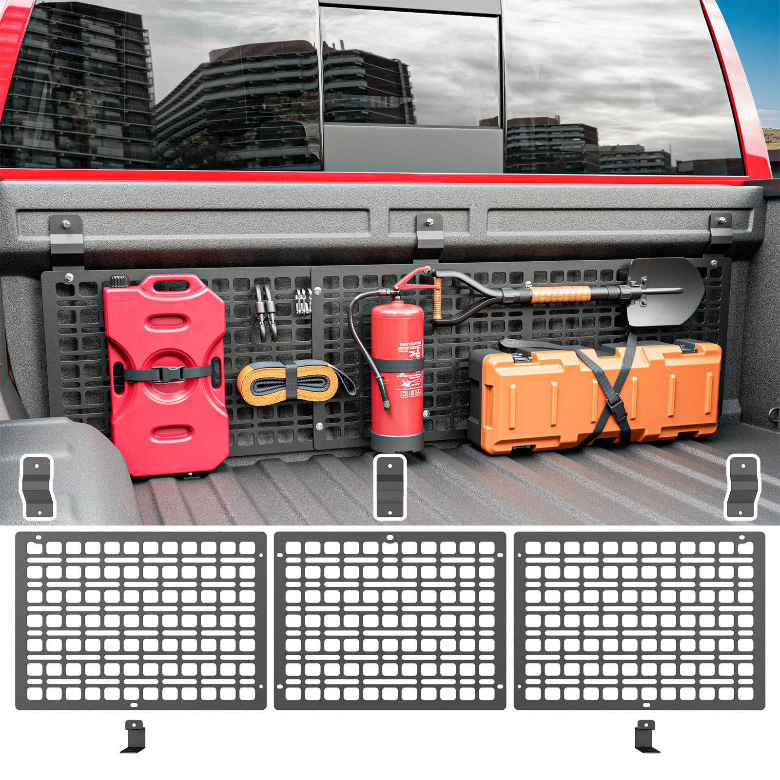 Photo 1 of SZYANG Front Bed Molle Panel Compatible with 19-25 Silverado GMC Sierra Truck Panel System Replacement for 2019-2025 Chevy Silverado Accessories