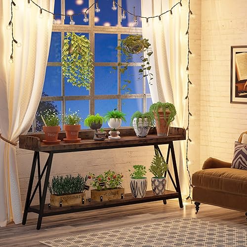 Miniatura 5 de Tribesigns Mesa consola extra larga de 70.9 pulgadas detrás del sofá, mesa de sofá industrial rústica para sala de estar, entrada estrecha, pasillo,