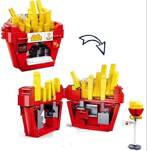 Miniatura 3 de General Jim's Juego de bloques de construcción modulares de patio de alimentos para papas fritas francesas: kit de construcción de restaurante de