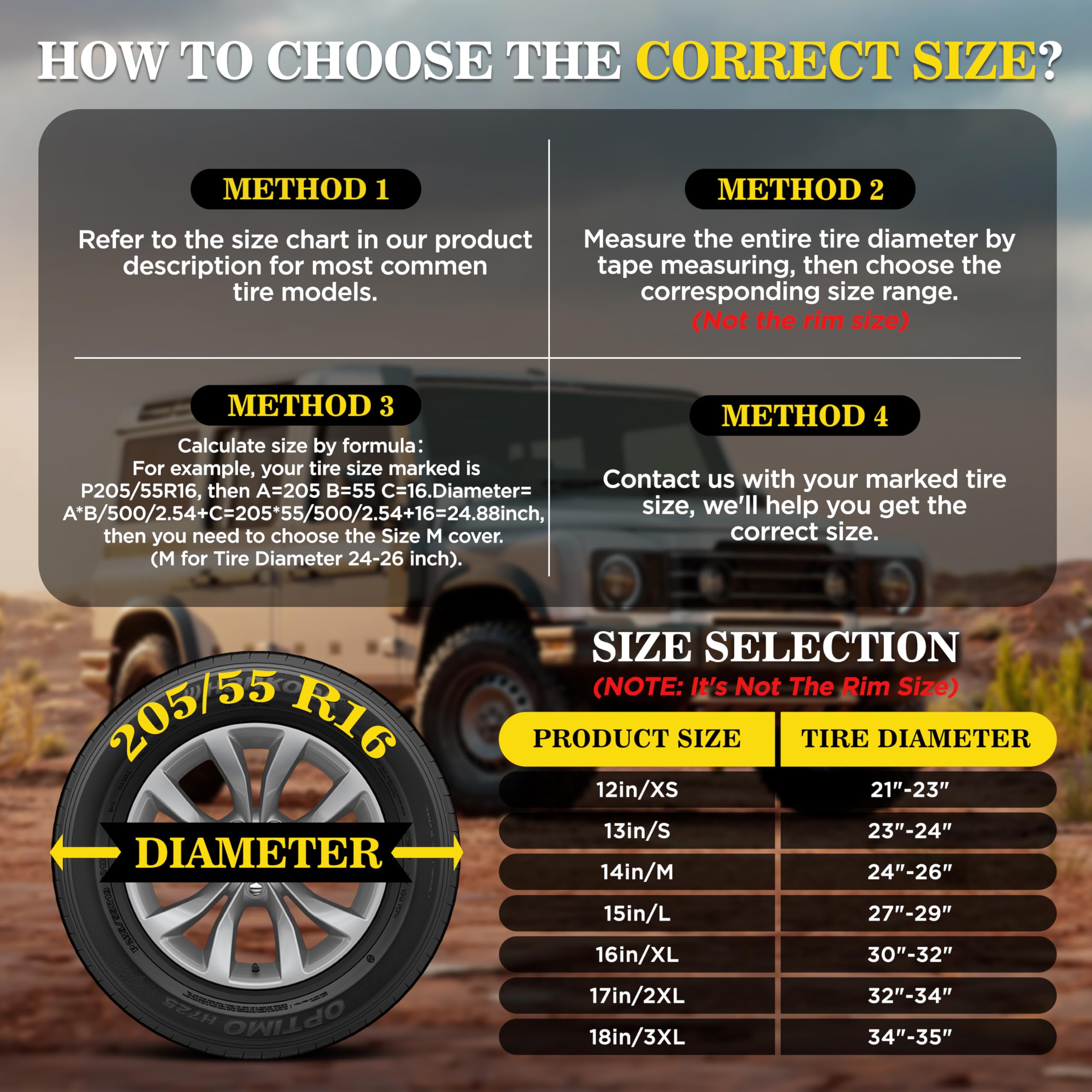 Moonet Cubierta de neumático de repuesto de 27 a 29 pulgadas, ajuste universal para Jeep, remolque, RV, SUV, camión, cubierta suave para rueda de neumático resistente (se adapta a todos los diámetros
