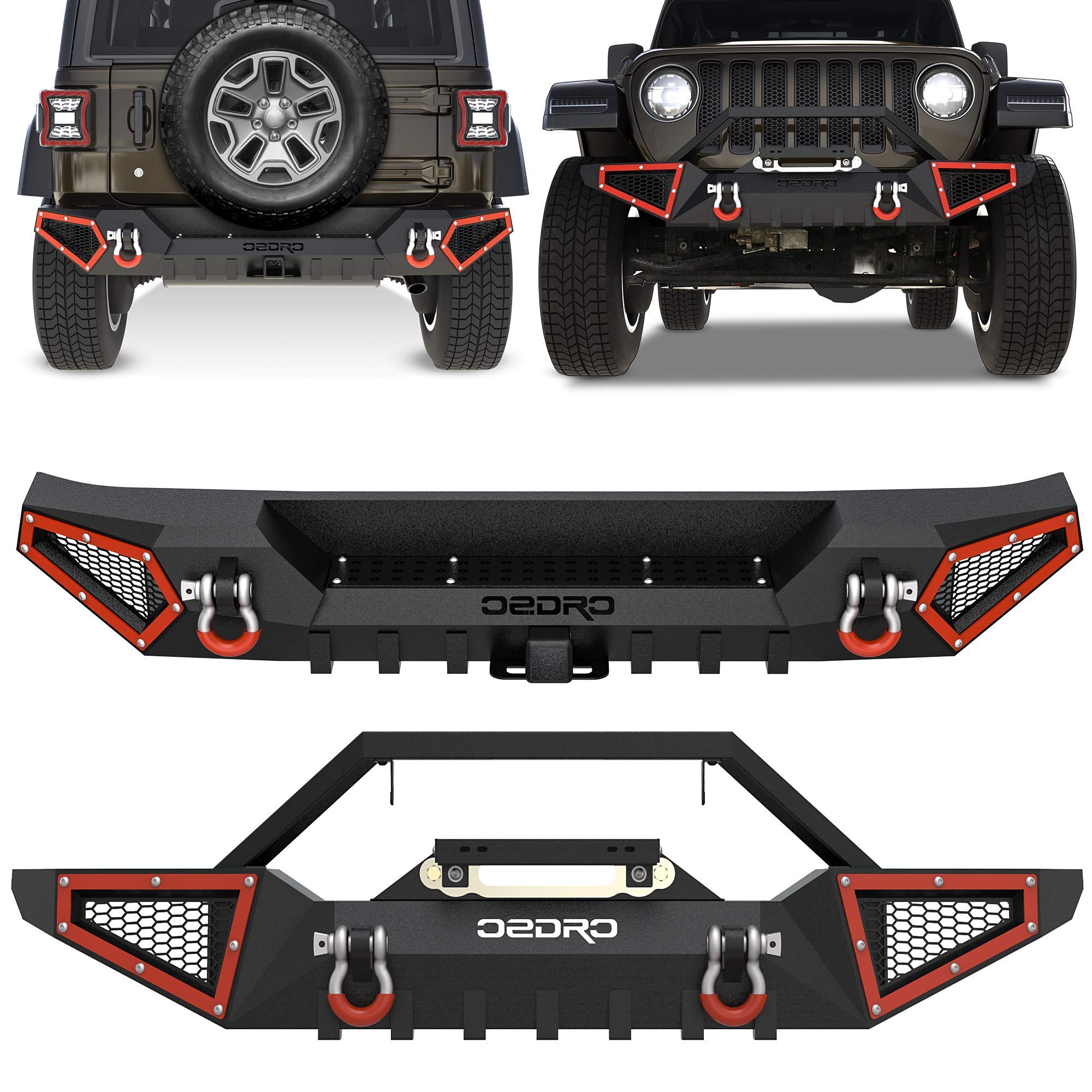 Buy OEDRO Front & Rear Bumper Compatible with 20182022 Jeep Wrangler