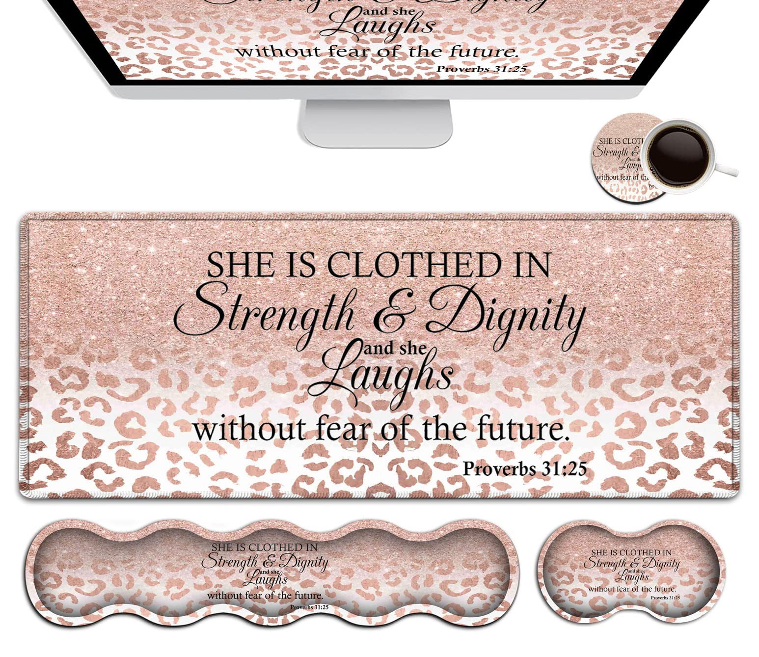 Tapis De Souris Motif Léopard Rose Pour Bureau, Dopamine