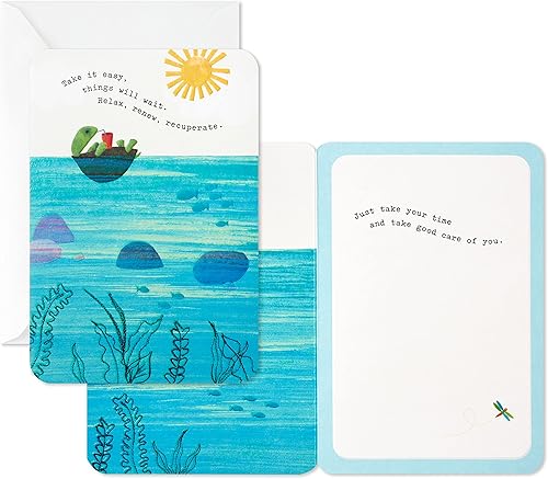 Miniatura 2 de Hallmark Paquete de 2 tarjetas de aliento (tortuga flotante) (Get Well Soon)