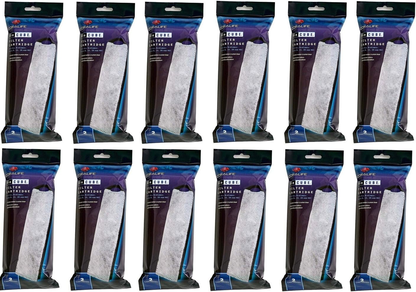 Coralife BioCube Aquarium Replacement Filter Cartridges, 24 Count