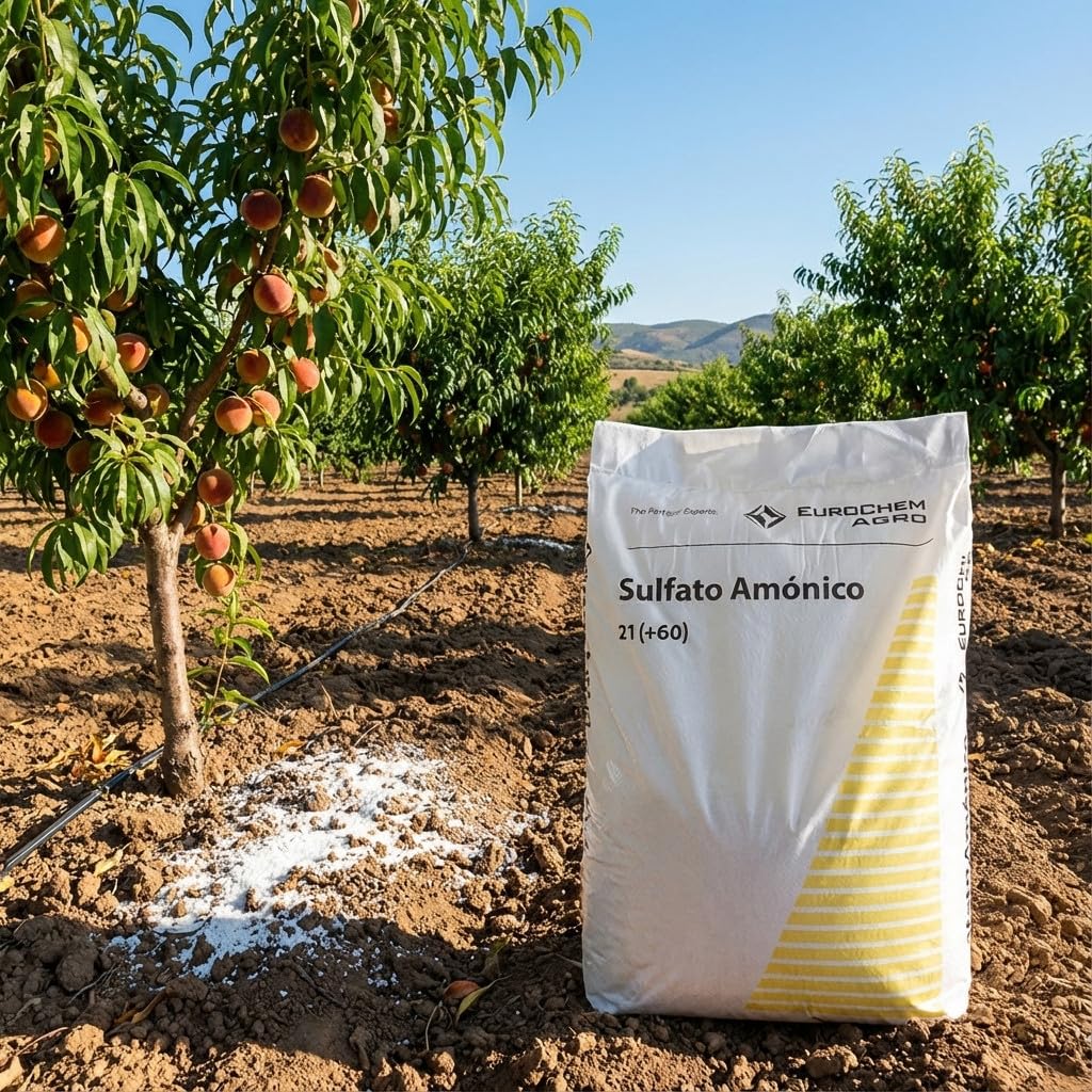 Suinga Sulfato Amónico 21%, Saco de 25 Kg de Abono | El azufre es un nutriente indispensable en todos los cultivos | Abono para Cultivos | Ideal para Árboles Frutales | Acción Inmediata