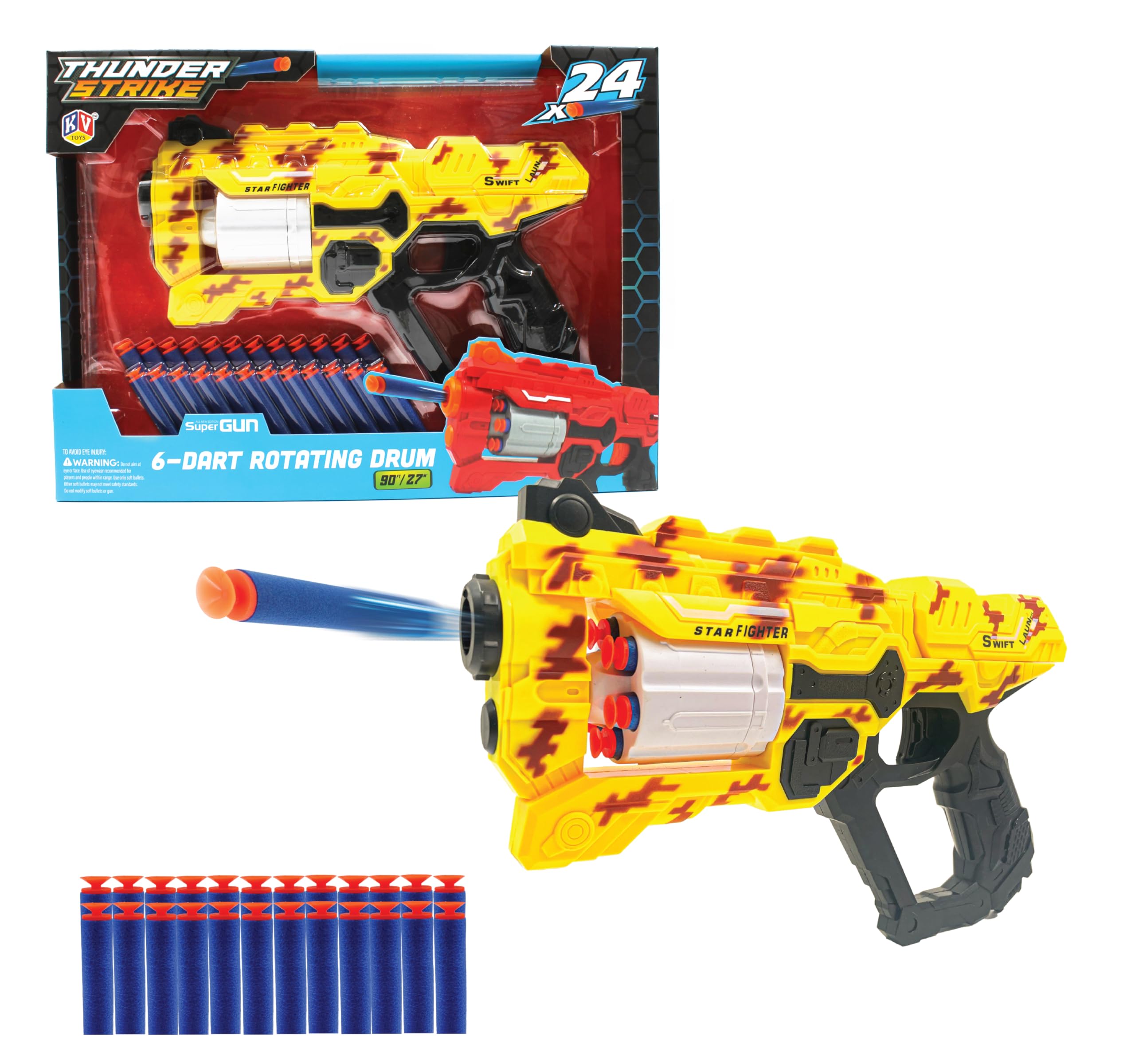 K. V. Toys Thunder Strike Super Toy Gun for Kids with 24 Safe Soft Foam Bullets | Toys for Kids, Teens & Adults, Outdoor Toys for Boys and Girls Ages 8+ (Any Color) (B0D8B8LMFL) Amazon Price History, Amazon Price Tracker