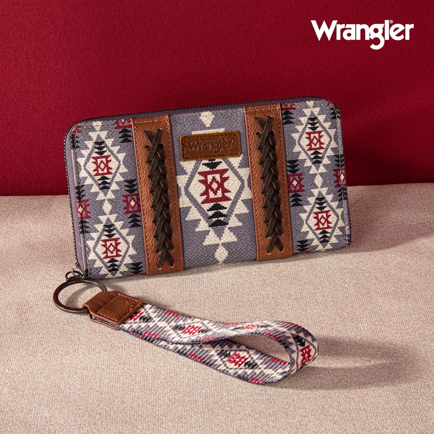 X Wrangler Wristlet Western Wallet Boho Aztec Credit Card Holder for Women - Image 3
