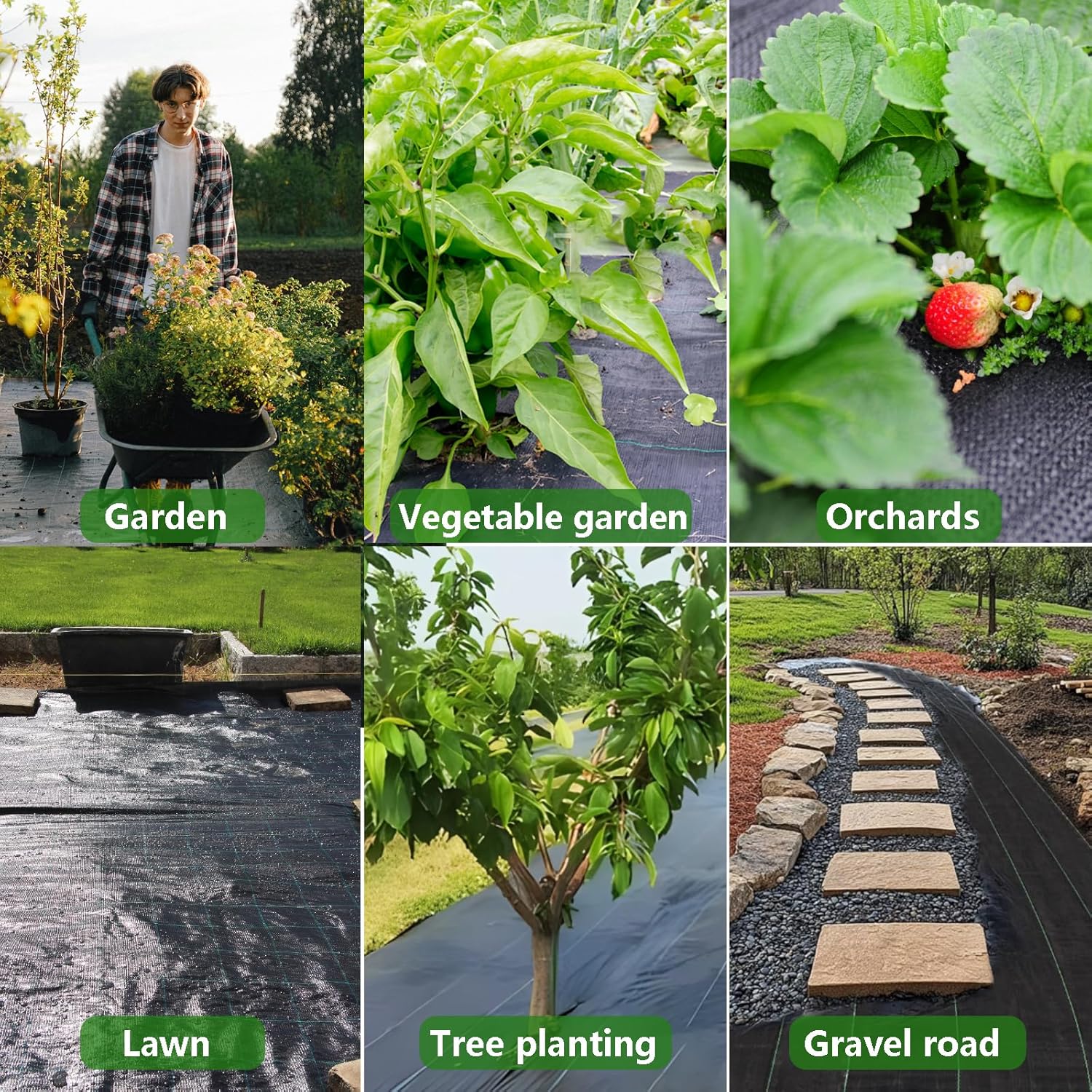 6ft×100ft Garden Weed Barrier Fabric Heavy Duty Landscape Fabric with Superior Permeability Easy Set up Weed Control Ground Cloth