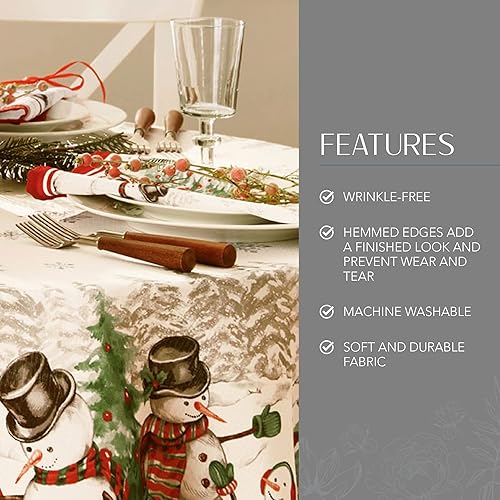 Miniatura 21 de Elrene Home Fashions Juego de 4 servilletas de copo de nieve de muñeco de nieve de invierno de 17 x 17 pulgadas