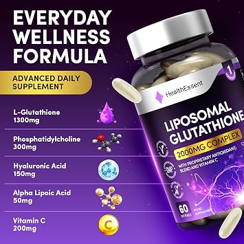 Liposomal Glutathione, 2000mg Complex with Vitamin-C and Collagen Peptides, Liposomal Vitamin C, Glutathione Supplement, Superior Bioavailability 10X Absorption - 60 Softgels (Pack of 2)