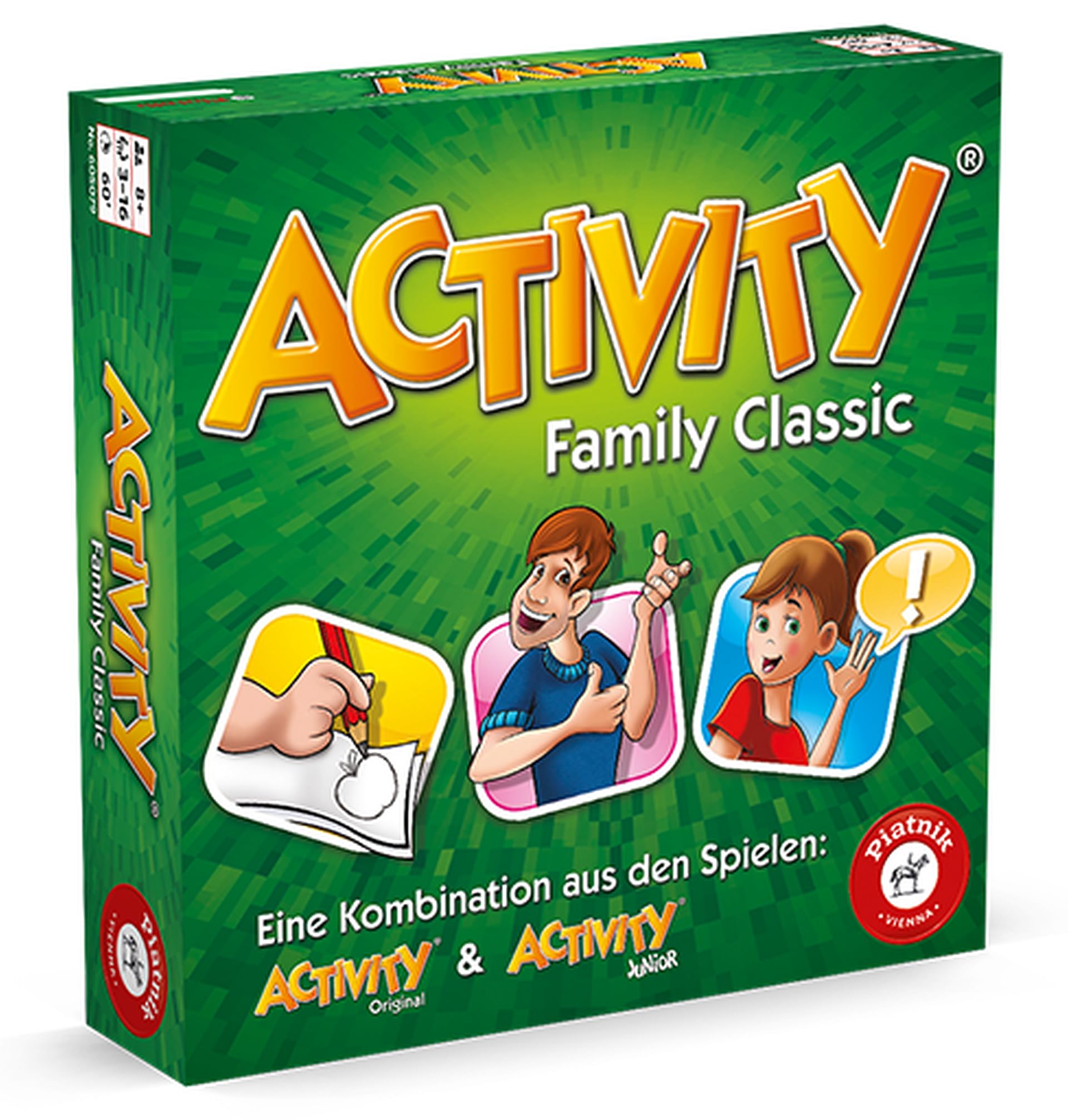 Piatnik 6050 Activity - Family Classic Der Spieleklassiker als Familien Version Junior und Originalkarten Ab 8 Jahren Für 3 bis 16 Spieler Pantomime, Zeichnen, Partyspiel Activity Family
