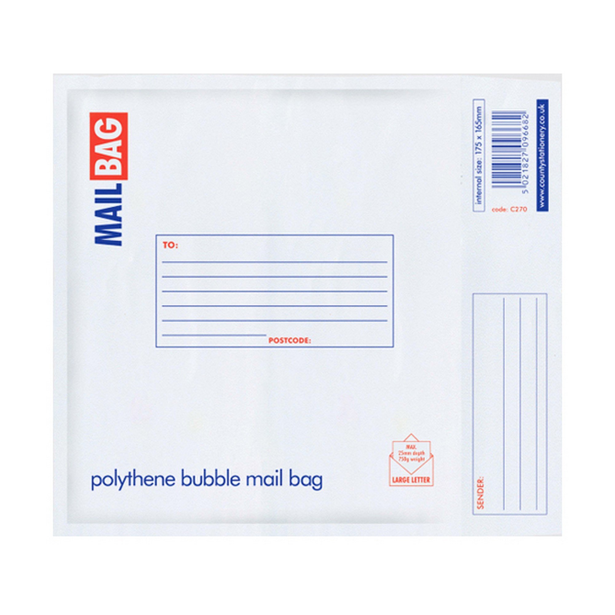 County Extra Large POLYTHENE Bubble Bags 350 X 470MM 10/PK