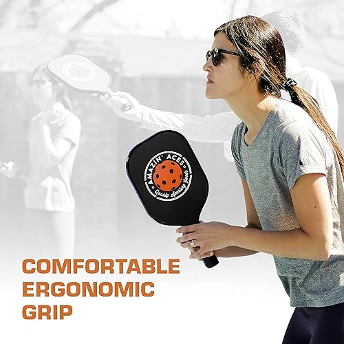 Miniatura 6 de Amazin Aces Pickleball conjunto de paletas de pádel  El juego incluye dos paletas de pádel  cuatro pelotas  bolsa de malla Pickleball  Las raquetas