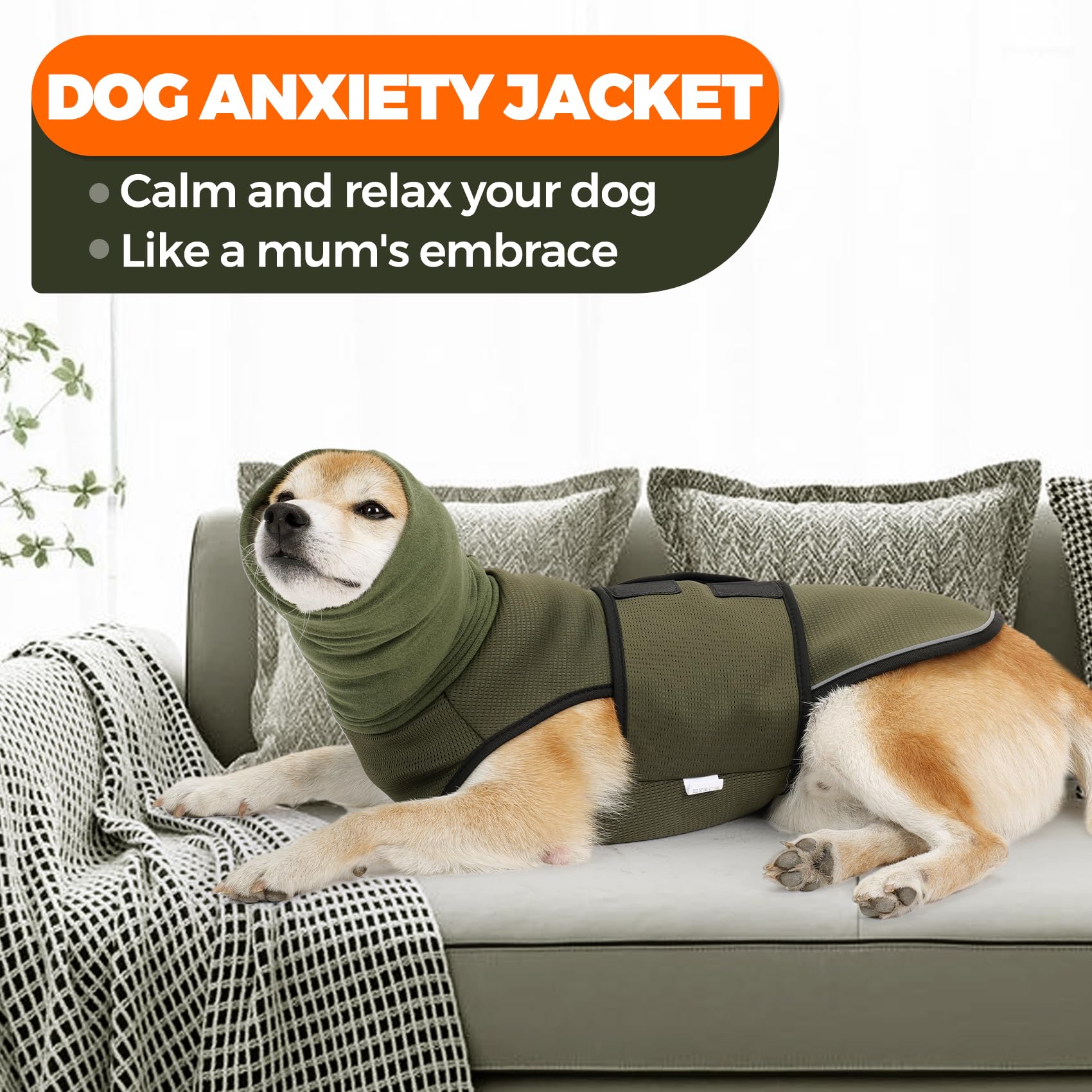 HEYWEAN Cappotto Anti Ansia Cane Con Cappuccio Calmante Maglia