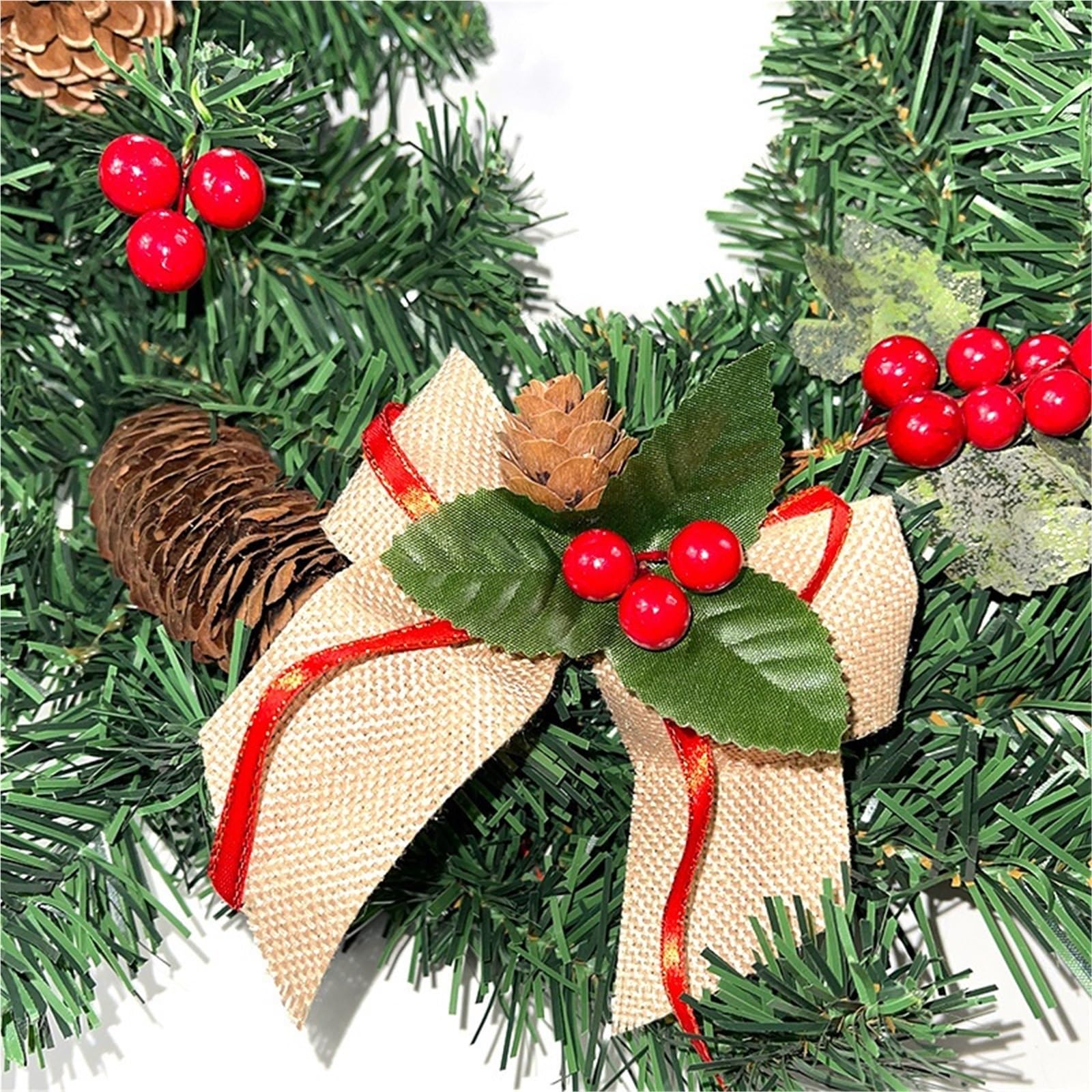 Weihnachts Lametta Weihnachtliche Tannengirlande for Kaminsims Und Geländer, Innen- Außendekoration Girlande(1.8m)