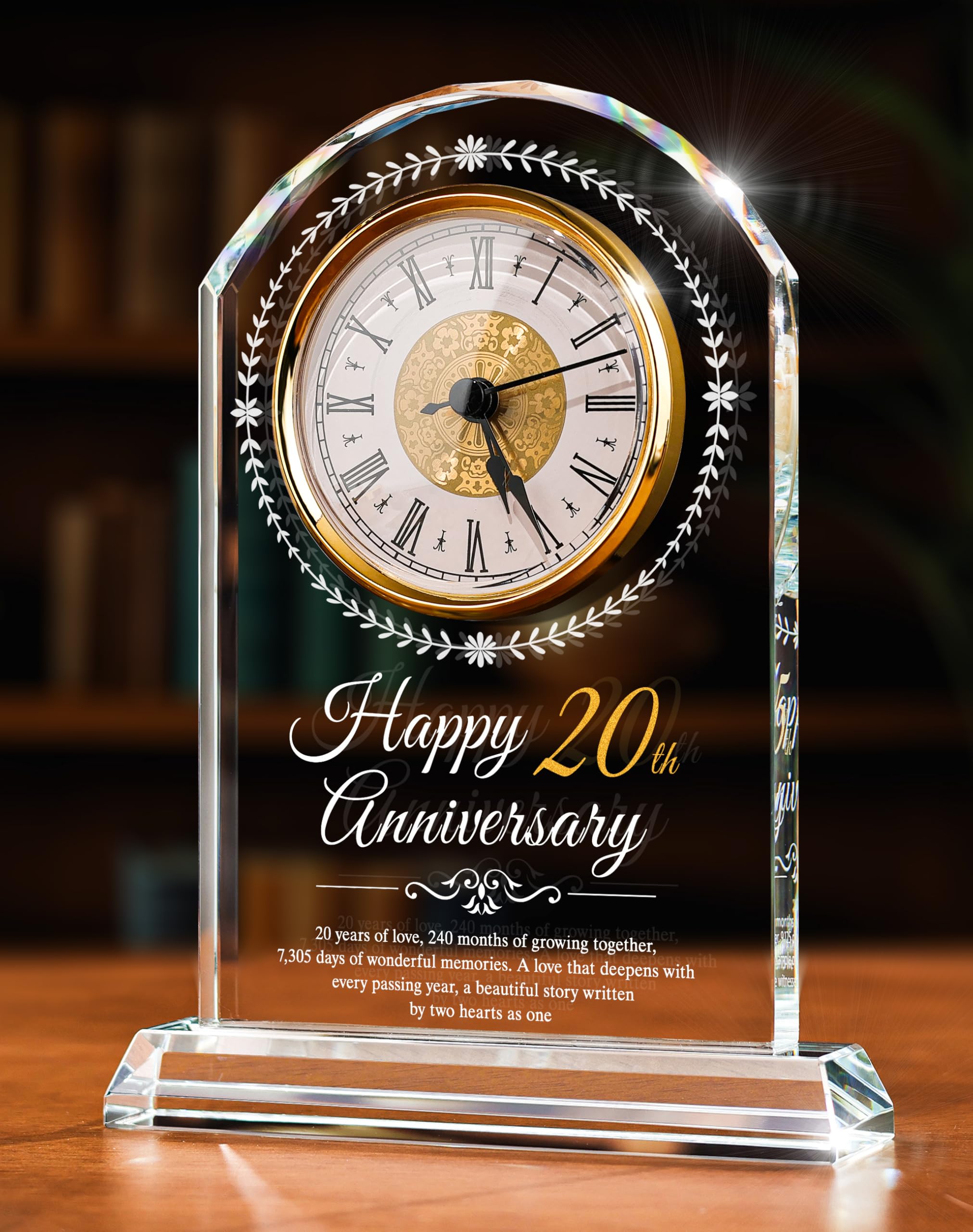 20th Wedding Anniversary Crystal Clock Gifts