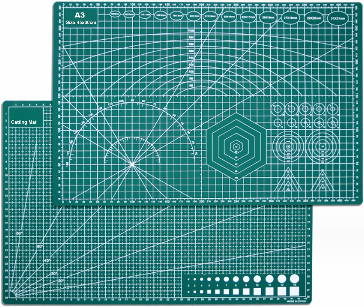 DAYONG A3 Self Healing Cutting Mat, Non-Slip Double Sided Cutting Board, Reusable Rotary Cutting Pad, Suitable for DIY Manual, Sewing, Quilting, Engrave, Art, Clay, Office, Desk Mat. (green)