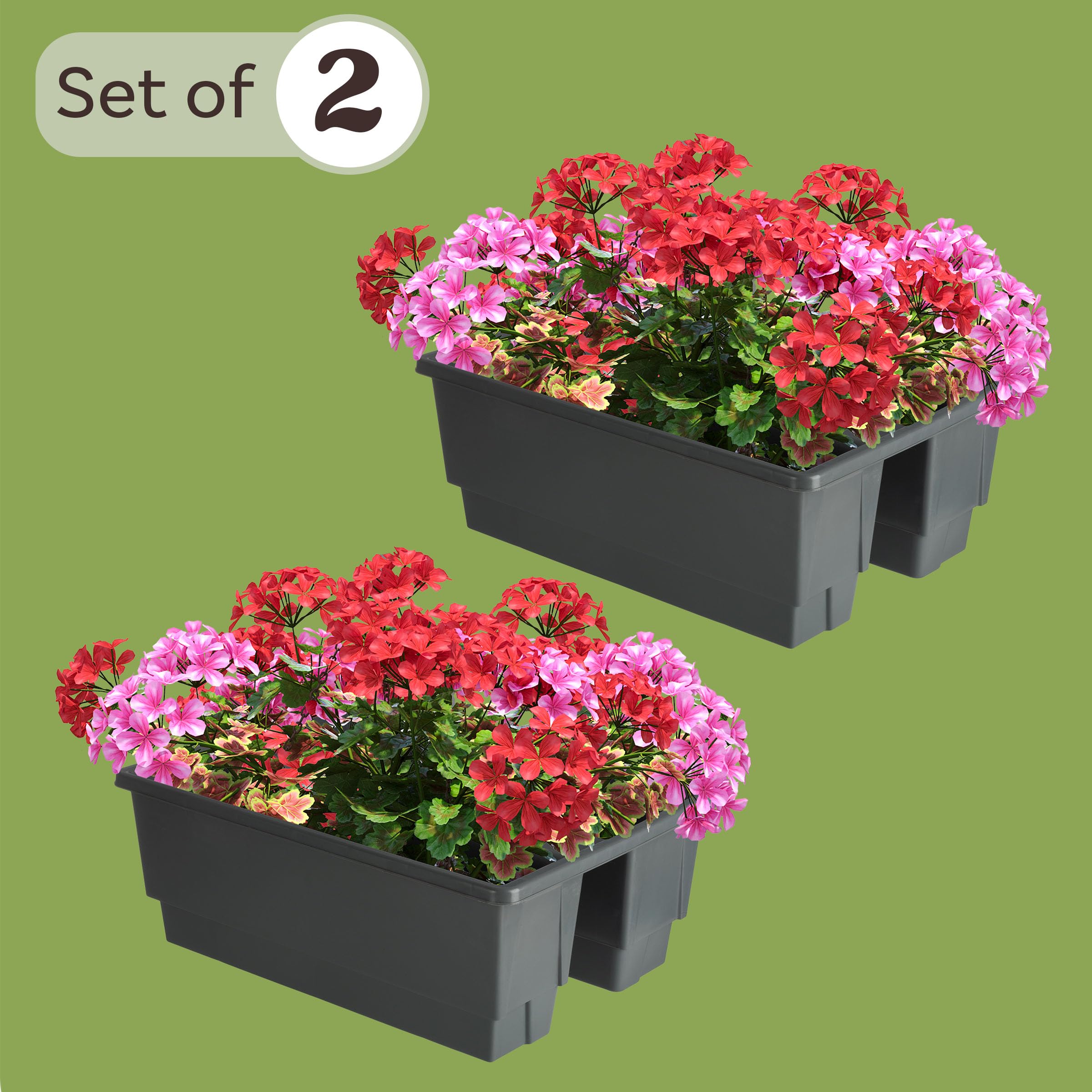 Amazon.com: Railing Planter Box 2-Pack - 20.75-Inch Flower Boxes