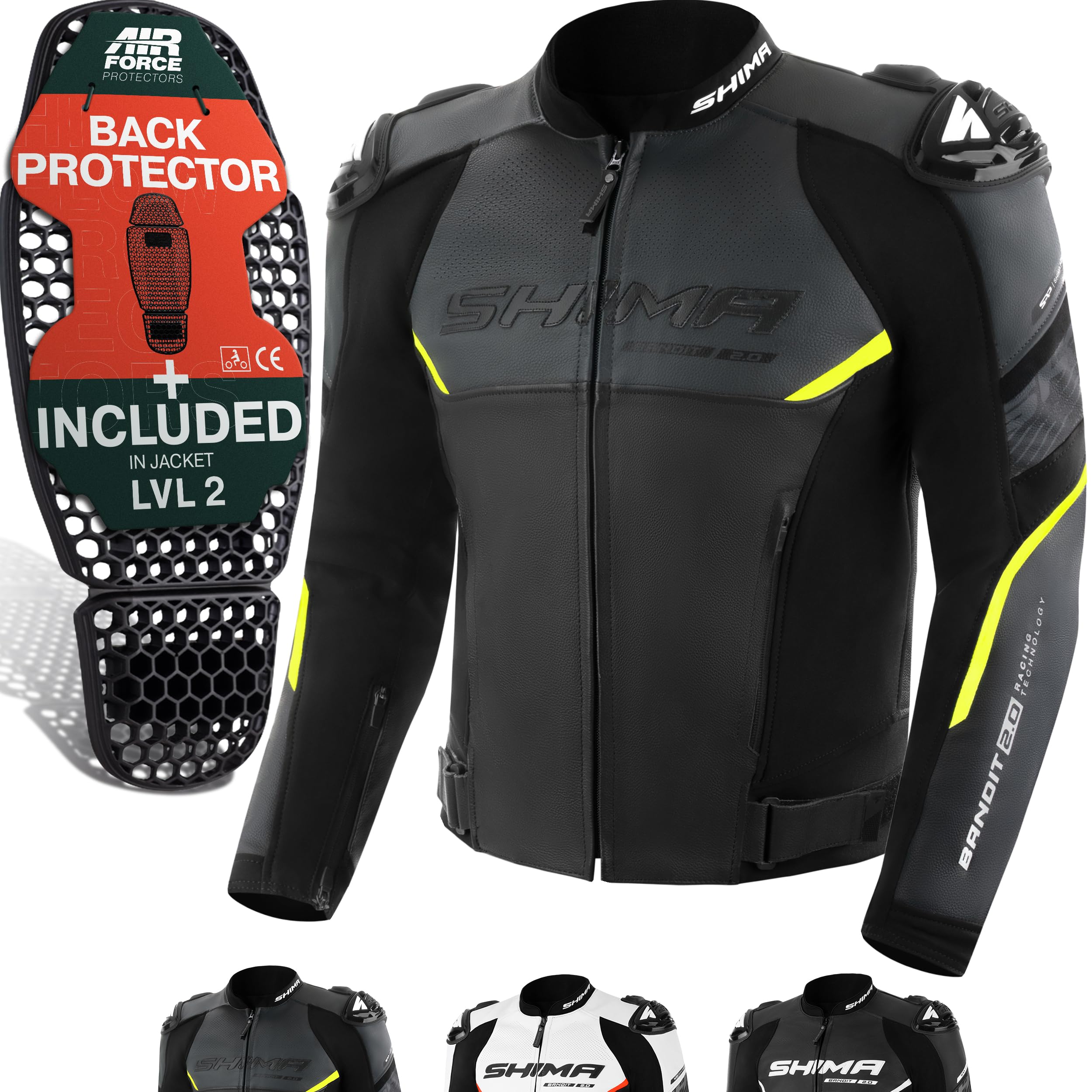 SHIMA Mens Bandit 2.0 Motorcycle Suit, Jacket/Fluo, 54 EU