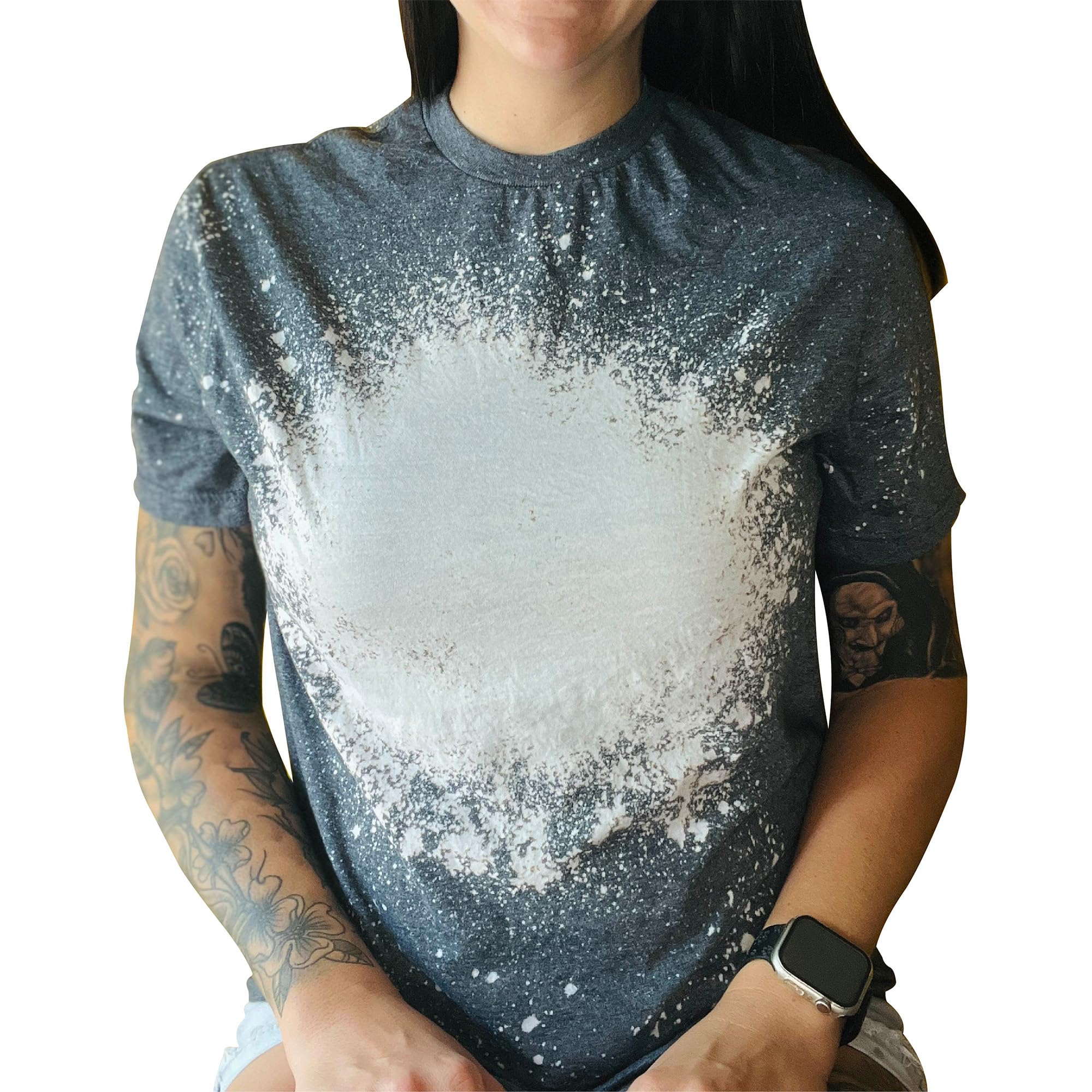 AlourgoT Shirt Blanks Sublimation Bleached T-Shirt for Women Top Bulk Graphic Tees Comfy Trendy