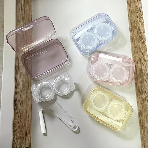 Miniatura 4 de Howinn Paquete de 8 fundas para lentes de contacto coloridas, estuche de contacto transparente, mini lente de contacto portátil para exteriores, kit