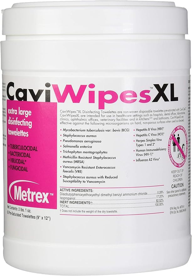 Caviwipes Disinfecting Towelettes, Xl, 65 Count (pack Of 12) Amazon