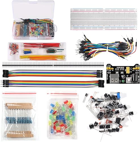 Miniatura 2 de Kit de diversión de componentes electrónicos de 37 valores con módulo de fuente de alimentación cable de puente placa de pan de 830 puntos de unión