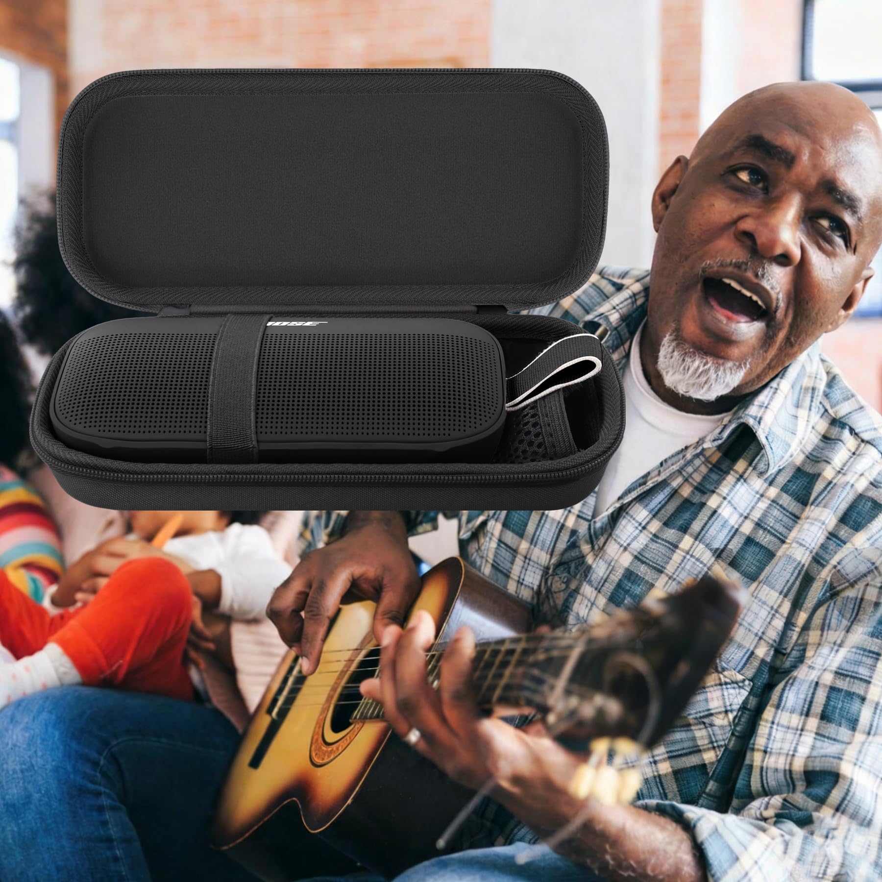 Aenllosi per Bose SoundLink Flex Altoparlante Bluetooth Portatile 2ª Generazione Custodia Rigida Protettiva da Viaggio, Solo Custodia, Nero
