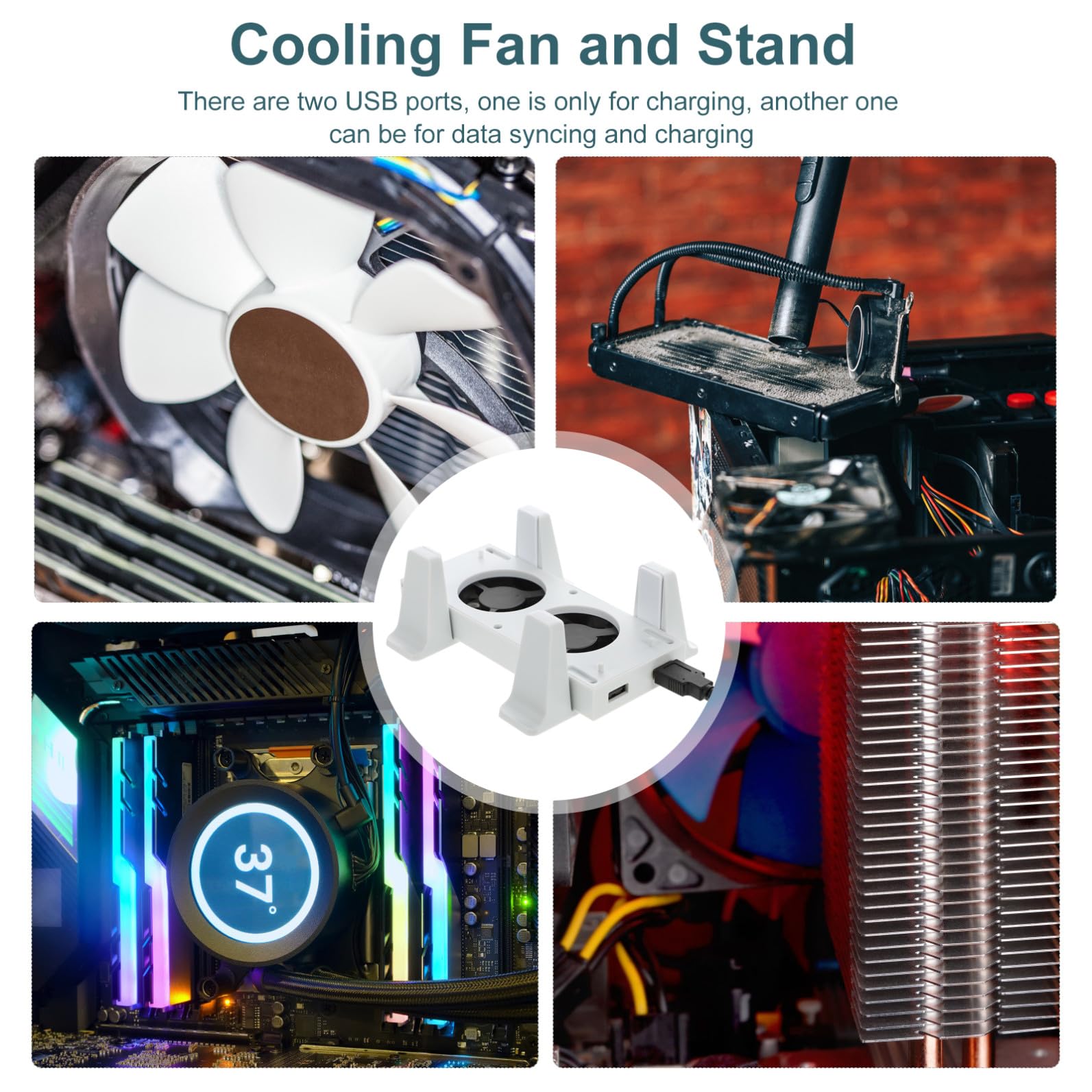 LABRIMP 1 Juego Soporte Vertical para Consola con Ventilador de Enfriamiento Ajustable Base para S con Función de Inteligente el de Aire Disipación de