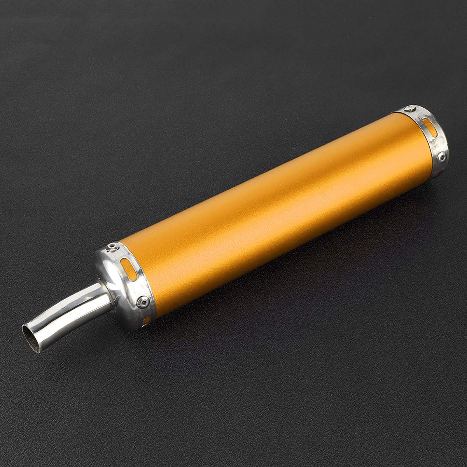 Silenziatore di Scarico Moto, Tubo di Scarico per Moto in Acciaio Inossidabile Calibro 20mM 0,8 Pollici Parti Modificate per Motociclette a 2 Tempi(Nero