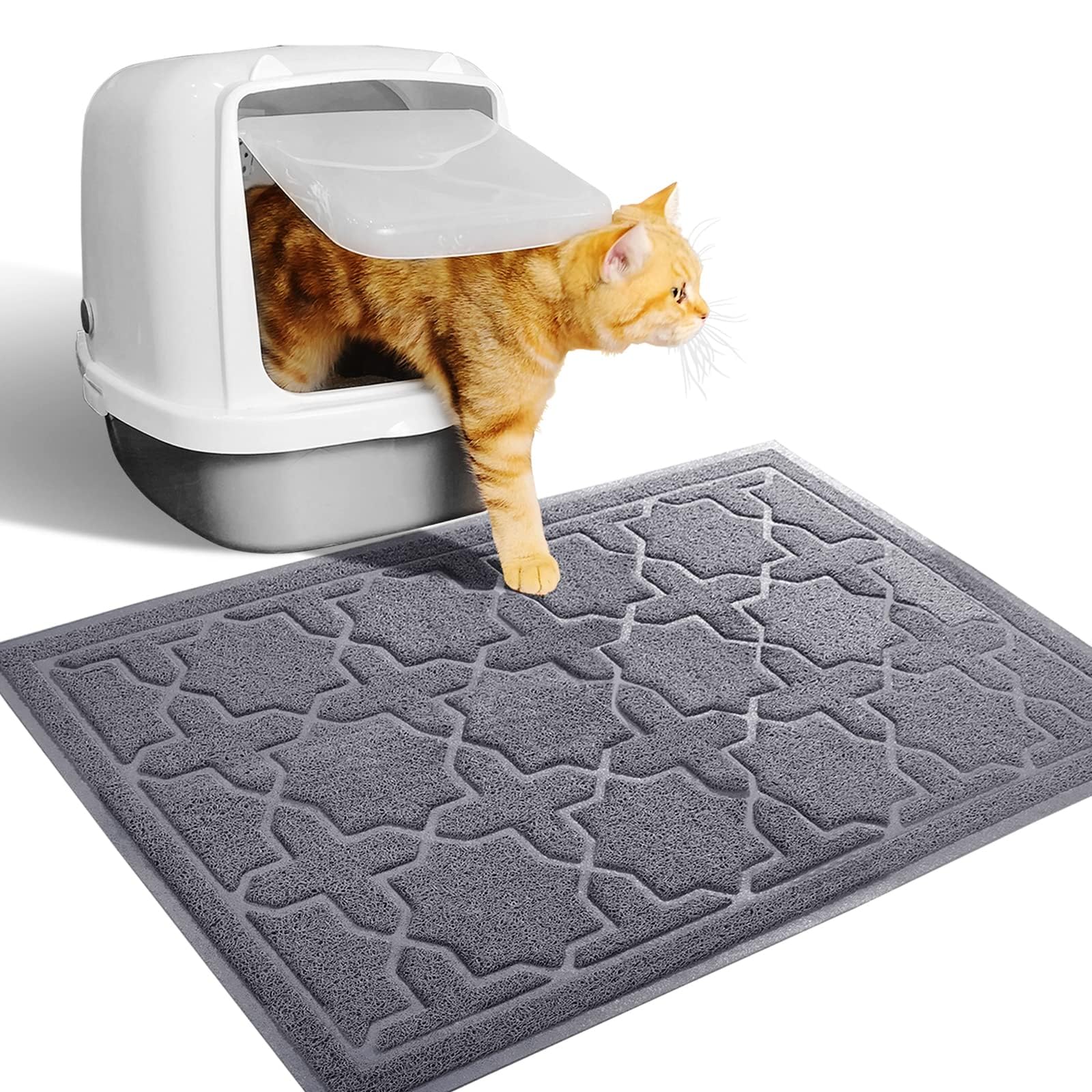 Yimobra Cat Litter Mat, 24"x20" Litter Mat with Litter Lock Mesh, Soft Cat Litter Mat Litter Trapping Mat, Easy to Clean, Non-Slip, Water Resistant,