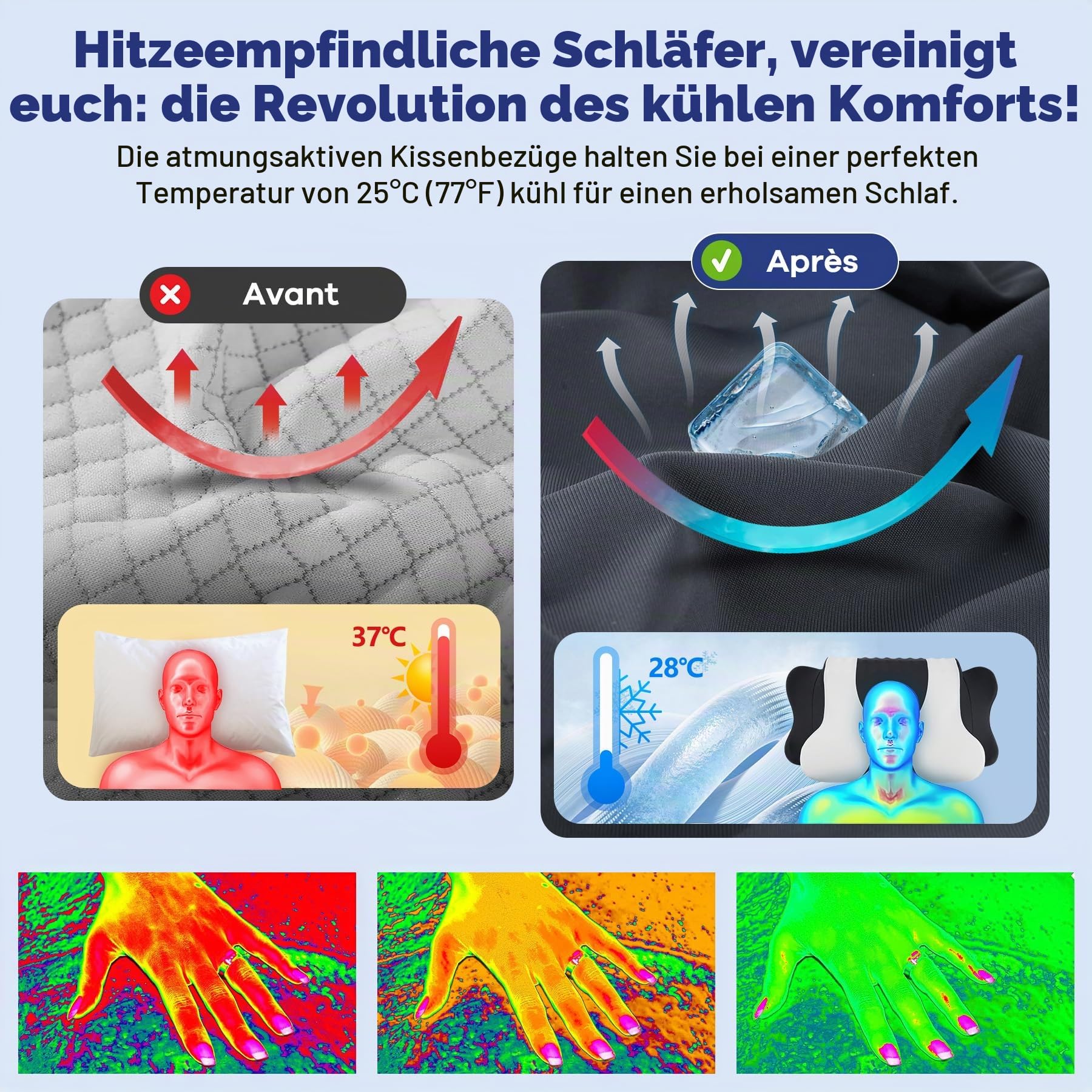 DONAMA Nackenkissen Memory Foam, 2 in 1 für Seiten- & Rückenschläfer