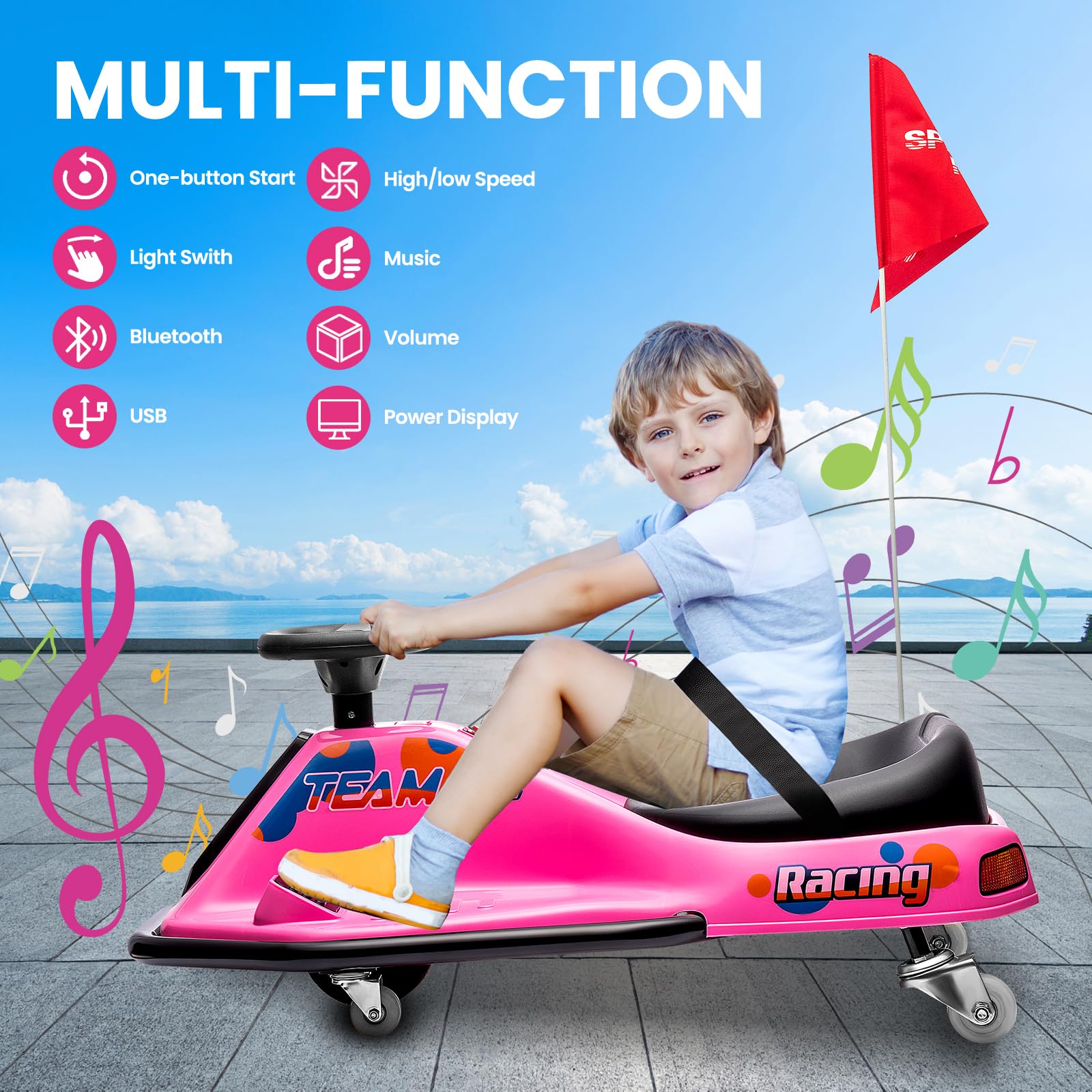 Beat Cart Ride Snapklik.com : Hetoy 24V Ride On Crazy Cart Drift Car For Kids, 7Ah ...